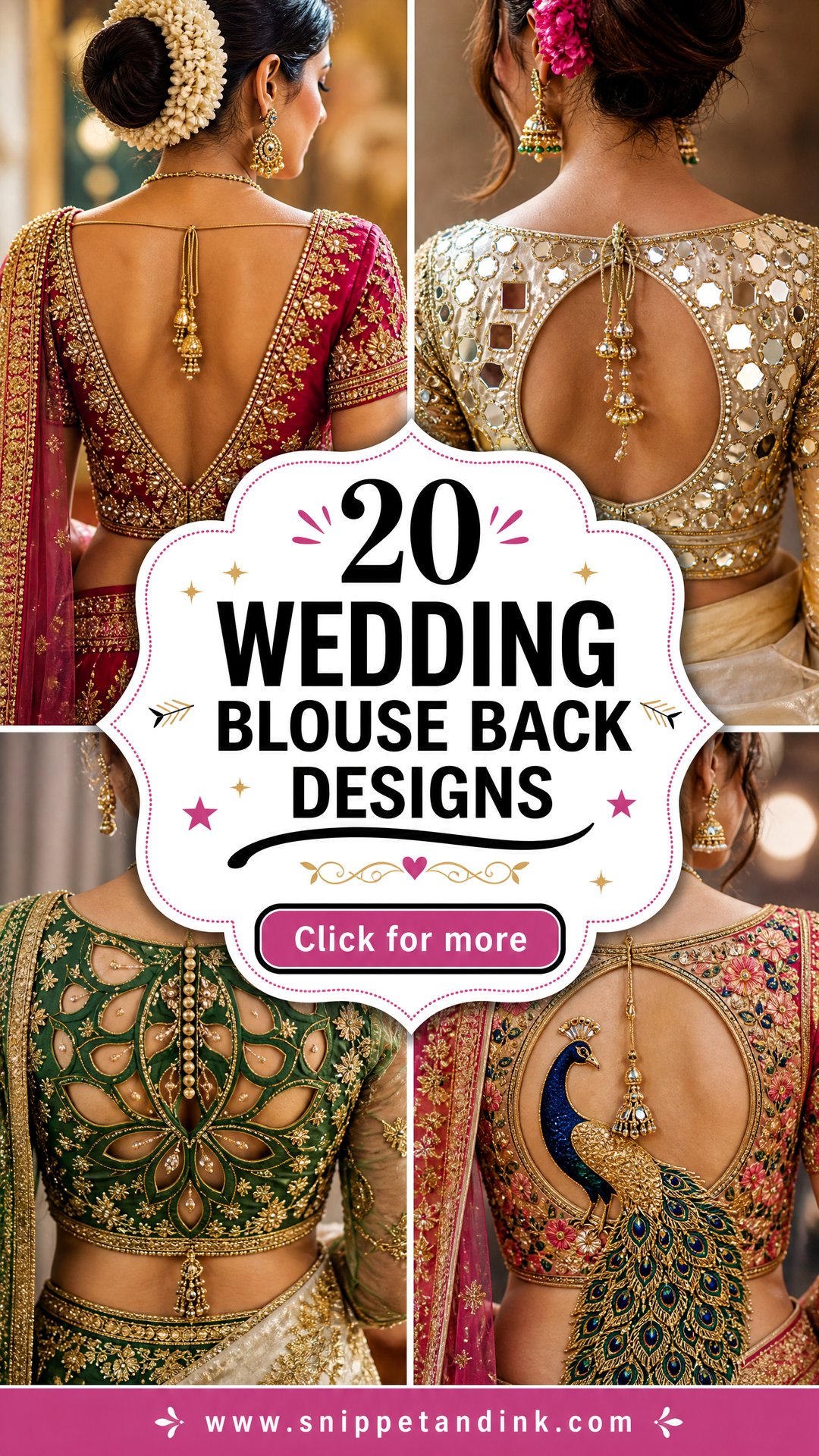 20 Wedding Blouse Back Designs Stunning Details Brides Love - 20 Wedding Blouse Back Designs: Stunning Details Brides Love