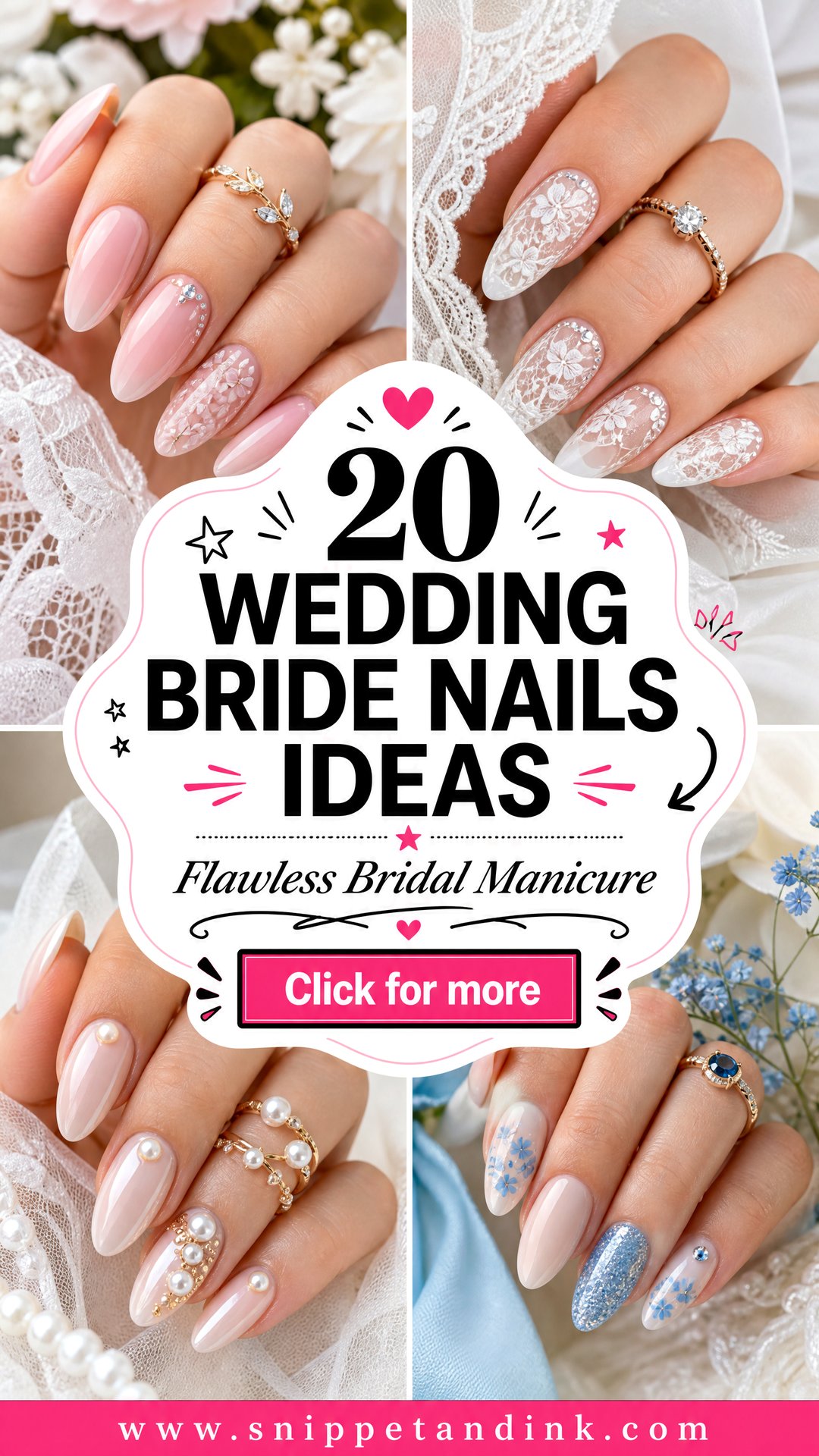 20 Wedding Bride Nails Ideas for a Flawless Bridal Manicure - 20 Wedding Bride Nails Ideas for a Flawless Bridal Manicure