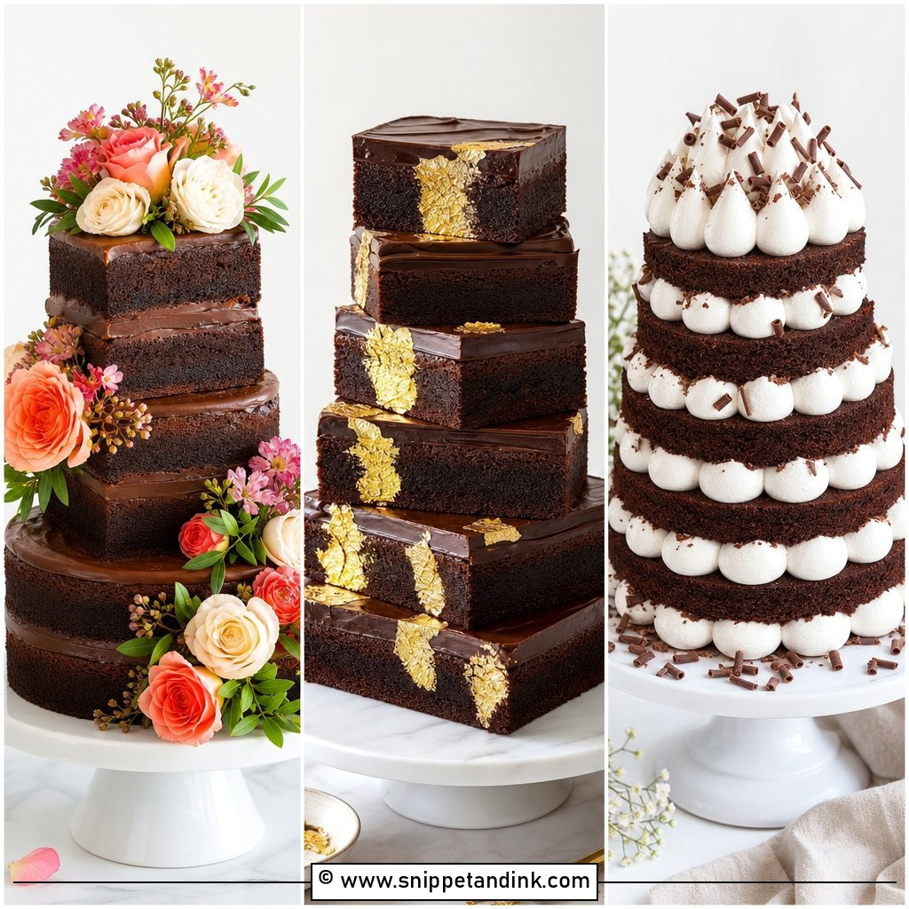 20 Wedding Brownie Cake Ideas for a Fun Dessert Table