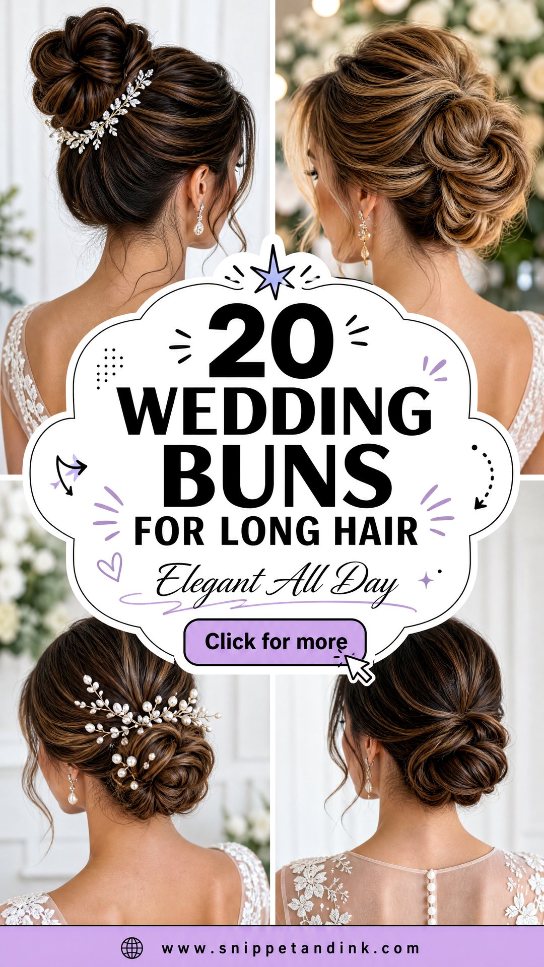 20 Wedding Buns for Long Hair That Look Elegant All Day - 20 Wedding Buns for Long Hair That Look Elegant All Day