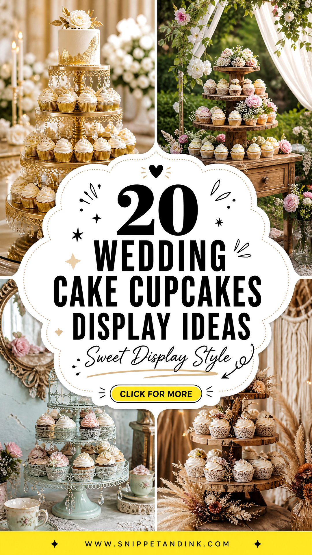 20 Wedding Cake Cupcakes Display Ideas for Sweet Style - 20 Wedding Cake Cupcakes Display Ideas for Sweet Style