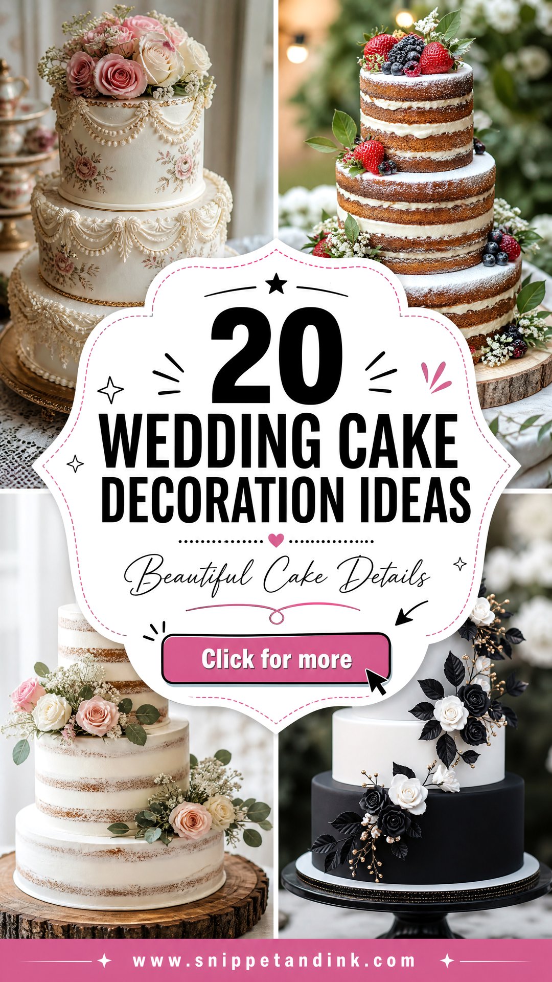 20 Wedding Cake Decoration Ideas for Beautiful Details - 20 Wedding Cake Decoration Ideas for Beautiful Details
