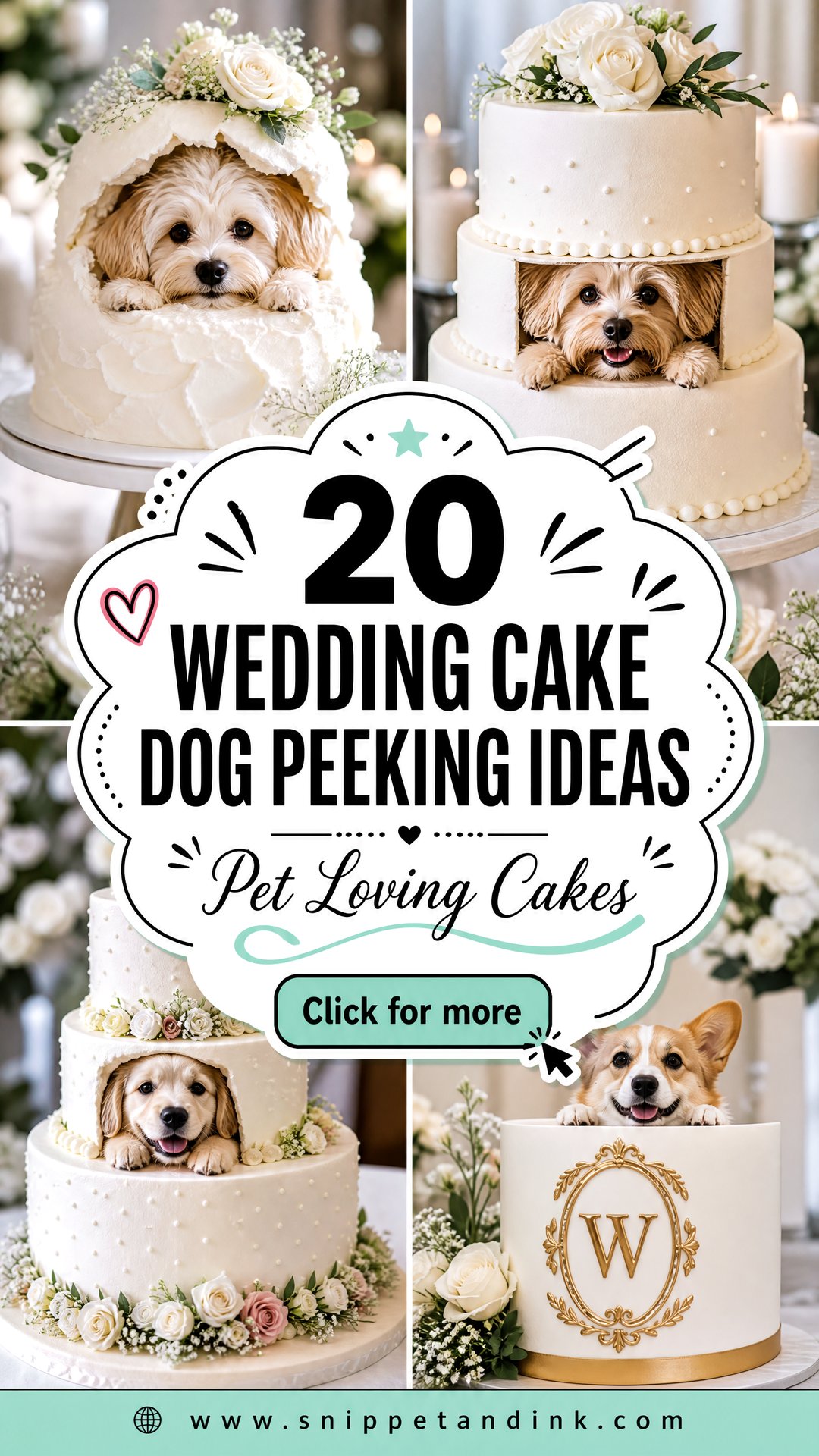 20 Wedding Cake Dog Peeking Ideas for Pet-Loving Couples - 20 Wedding Cake Dog Peeking Ideas for Pet-Loving Couples