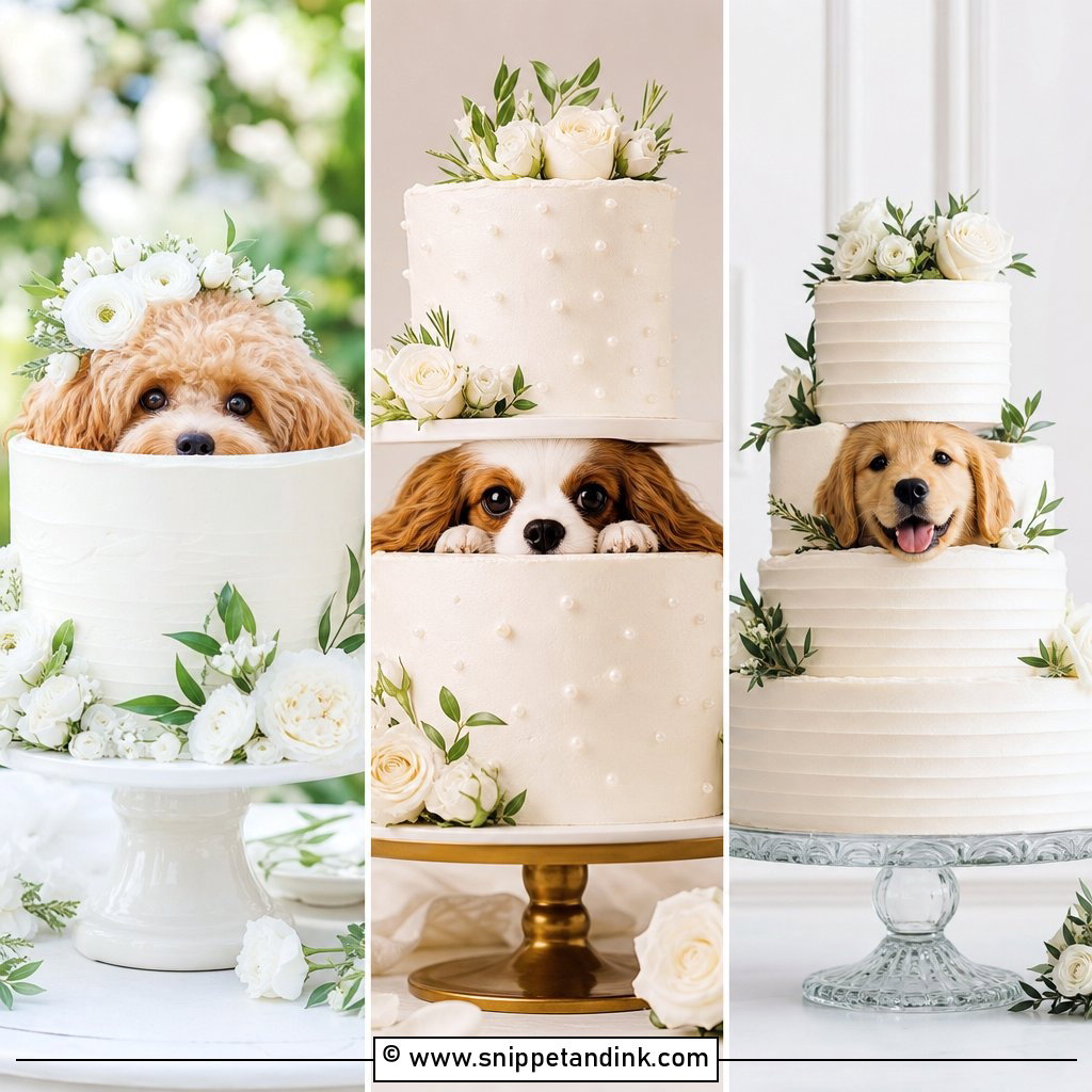 20 Wedding Cake Dog Peeking Ideas for Pet-Loving Couples