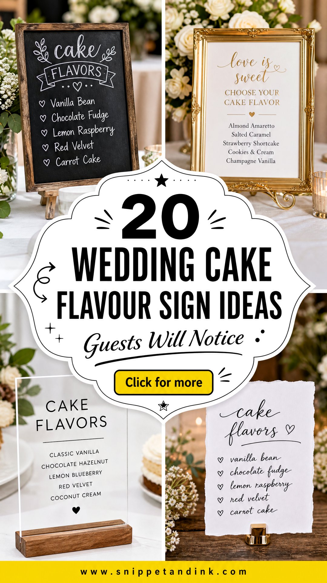 20 Wedding Cake Flavour Sign Ideas Guests Will Notice - 20 Wedding Cake Flavour Sign Ideas Guests Will Notice