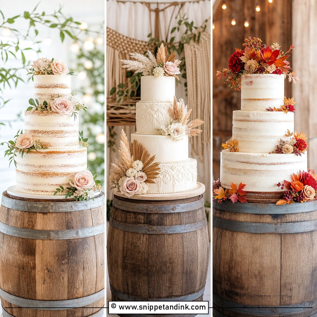 20 Wedding Cake Ideas on Barrel for Rustic Wedding Style
