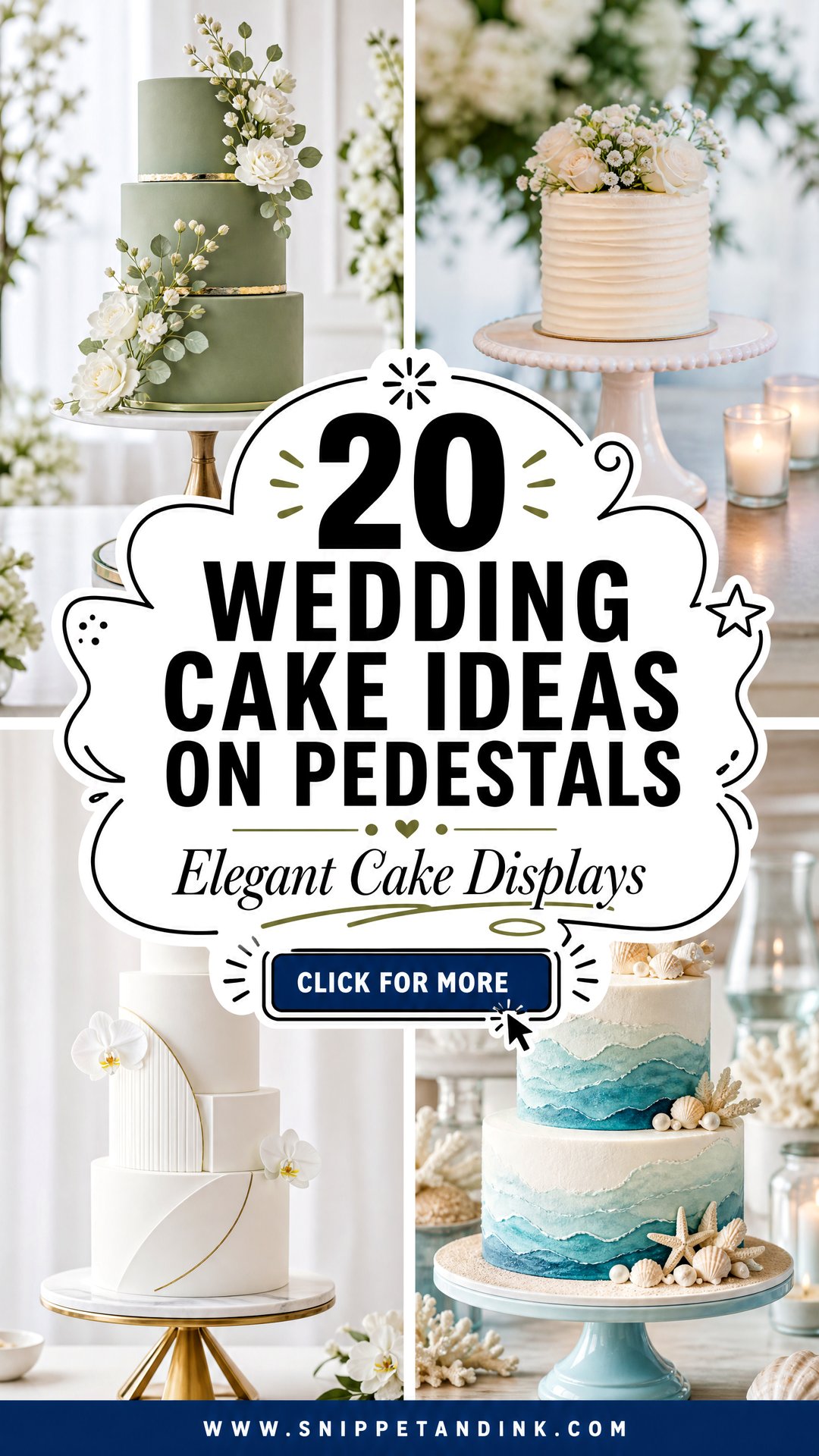 20 Wedding Cake Ideas on Pedestals for Elegant Displays - 20 Wedding Cake Ideas on Pedestals for Elegant Displays