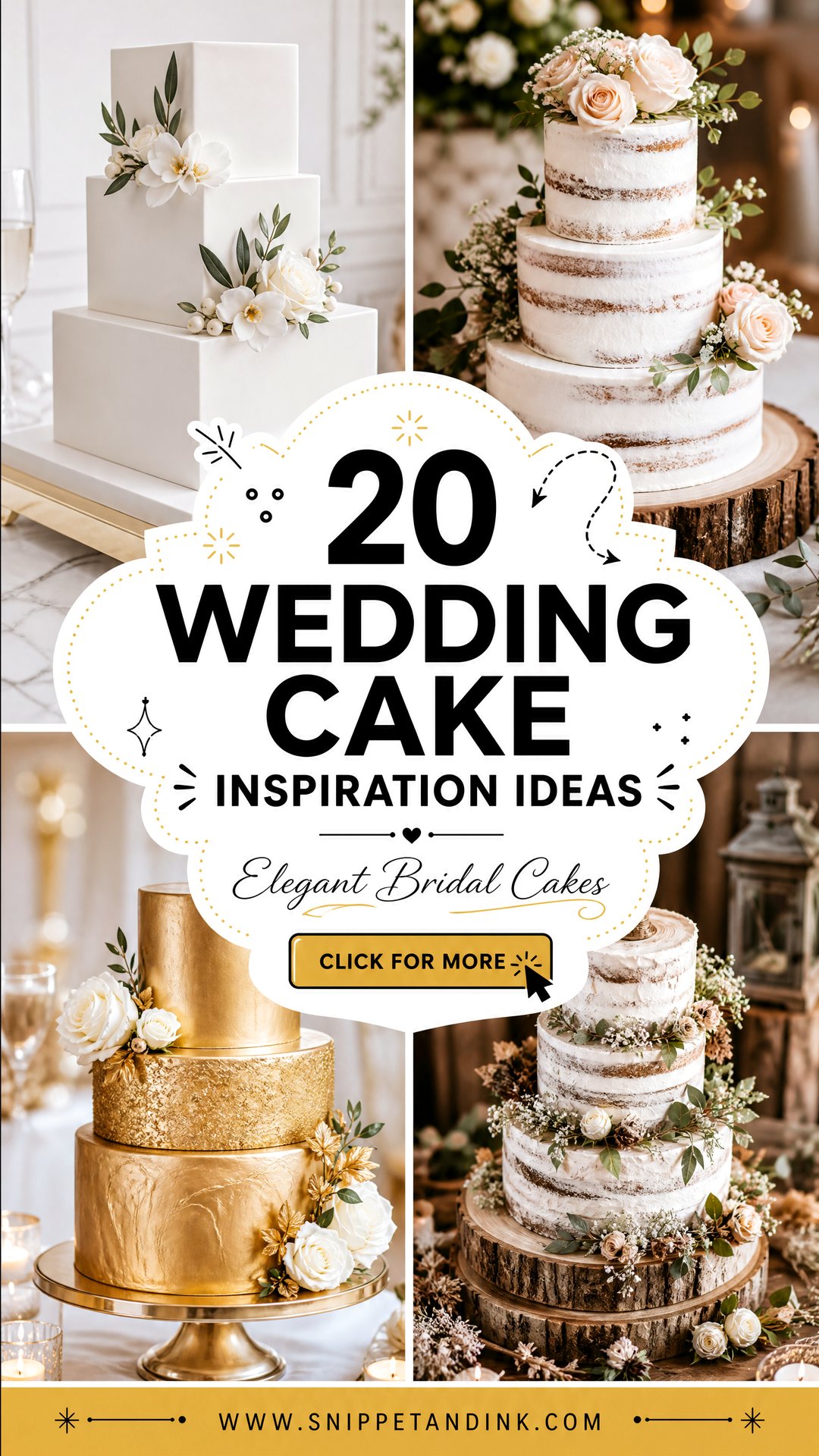20 Wedding Cake Inspiration Ideas for Elegant Modern Brides - 20 Wedding Cake Inspiration Ideas for Elegant Modern Brides