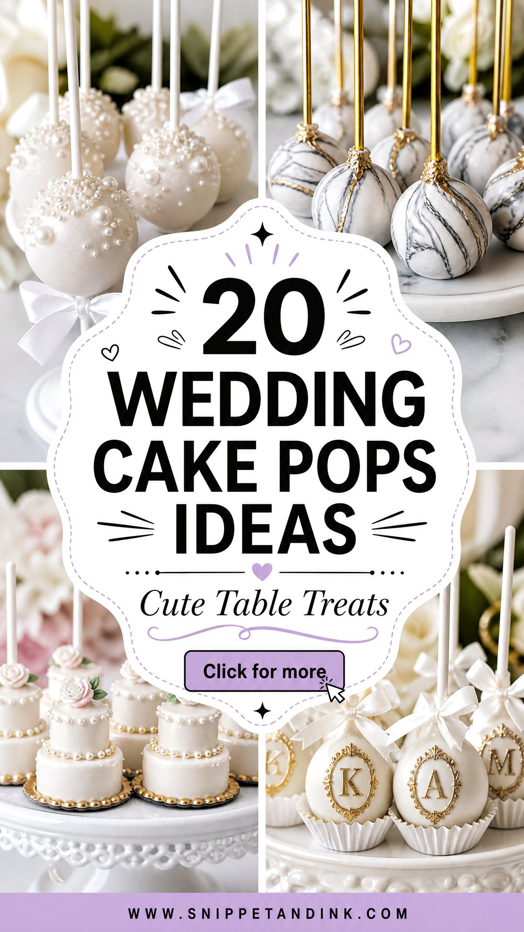20 Wedding Cake Pops Ideas for Cute Dessert Table Treats - 20 Wedding Cake Pops Ideas for Cute Dessert Table Treats
