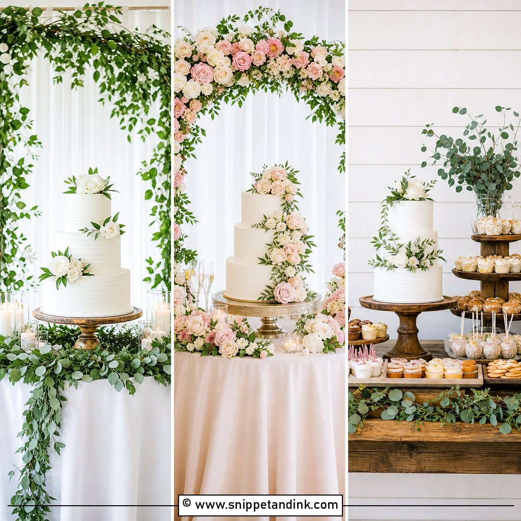 20 Wedding Cake Table Ideas for Elegant Reception Displays