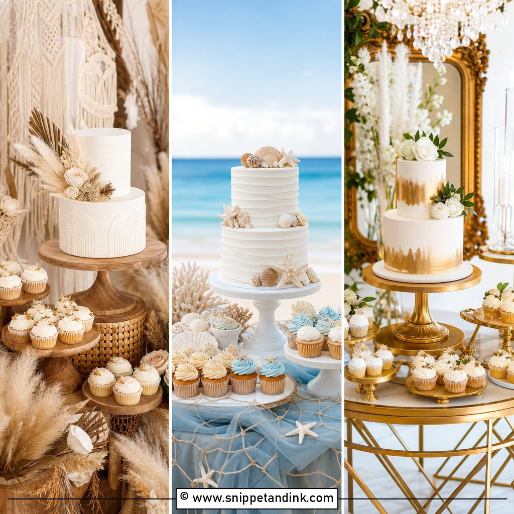 20 Wedding Cake Table Ideas with Cupcakes for Sweet Displays