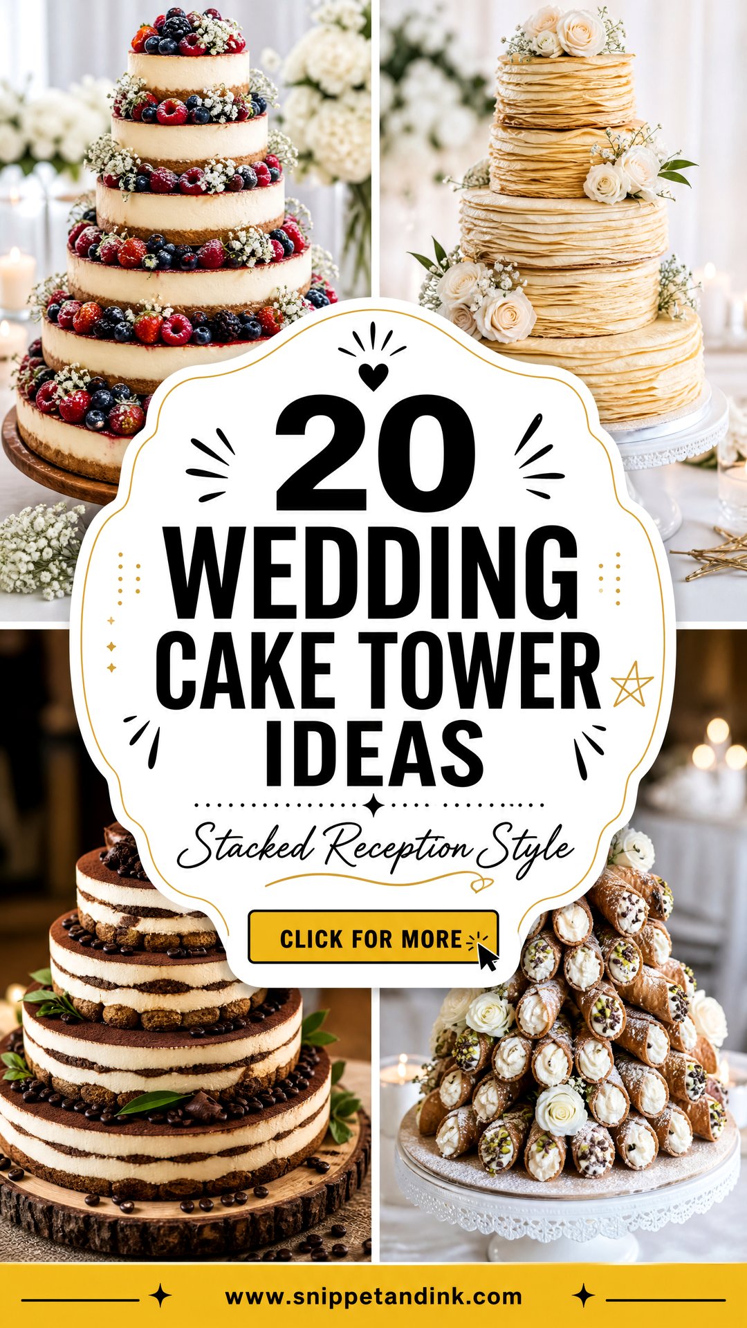 20 Wedding Cake Tower Ideas for Stunning Reception Style - 20 Wedding Cake Tower Ideas for Stunning Reception Style