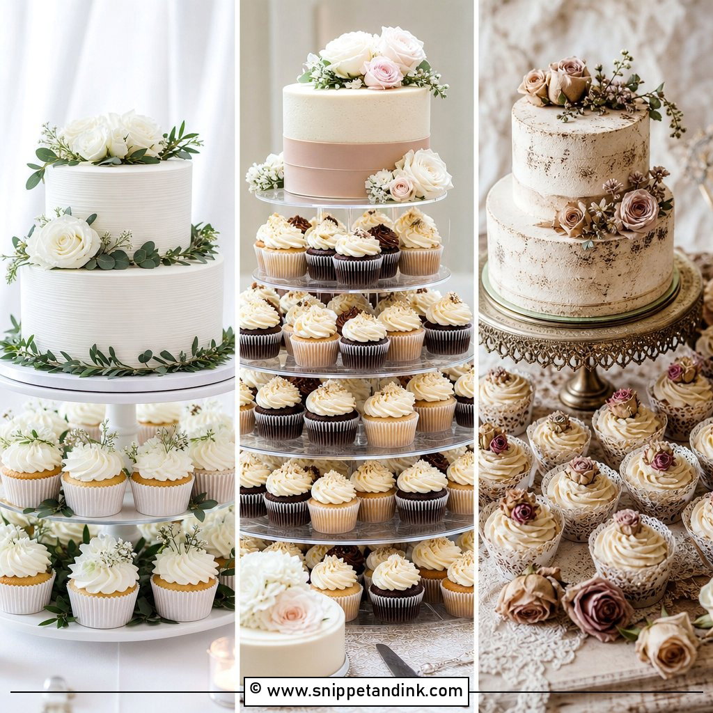 20 Wedding Cake and Cupcake Display Ideas for Sweet Tables
