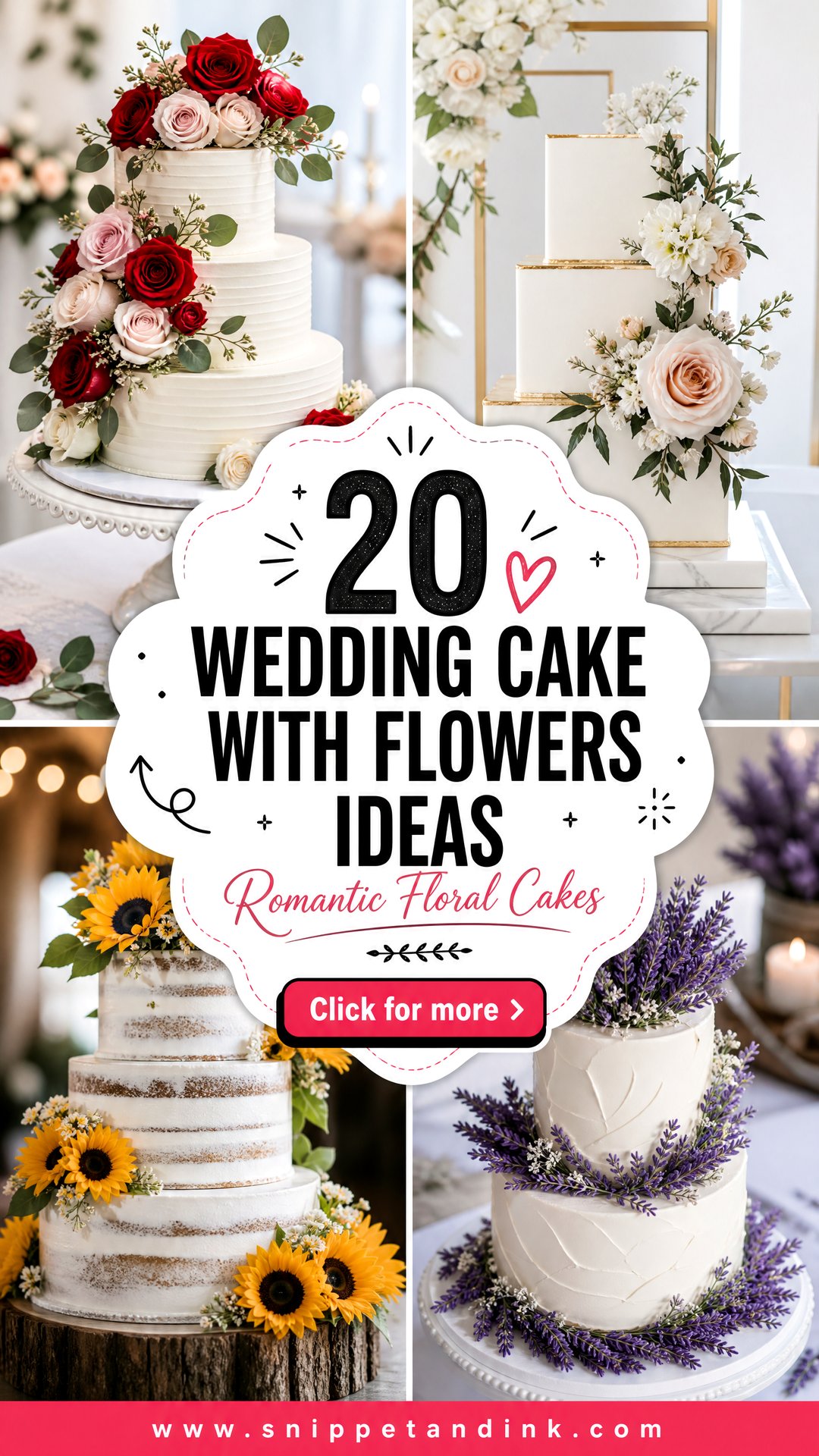20 Wedding Cake with Flowers Ideas for Romantic Receptions - 20 Wedding Cake with Flowers Ideas for Romantic Receptions