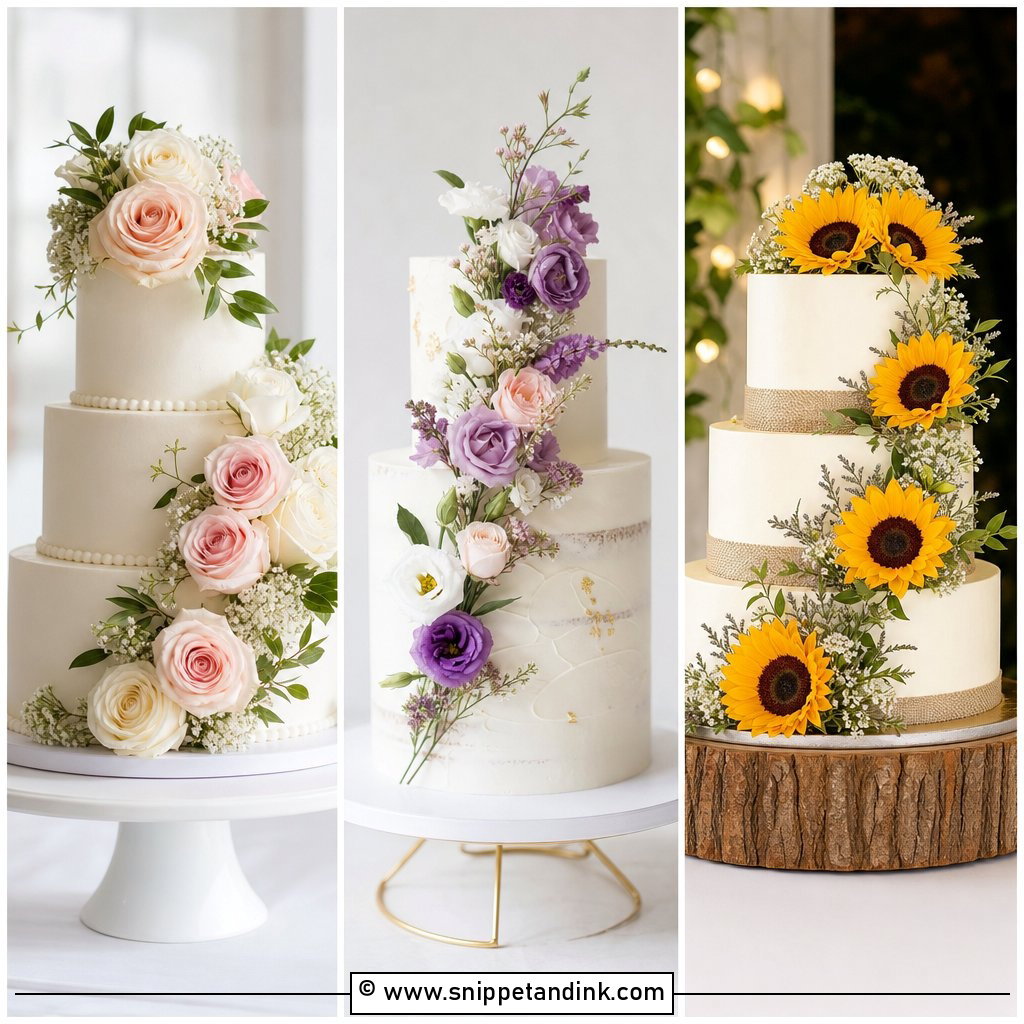20 Wedding Cake with Flowers Ideas for Romantic Receptions