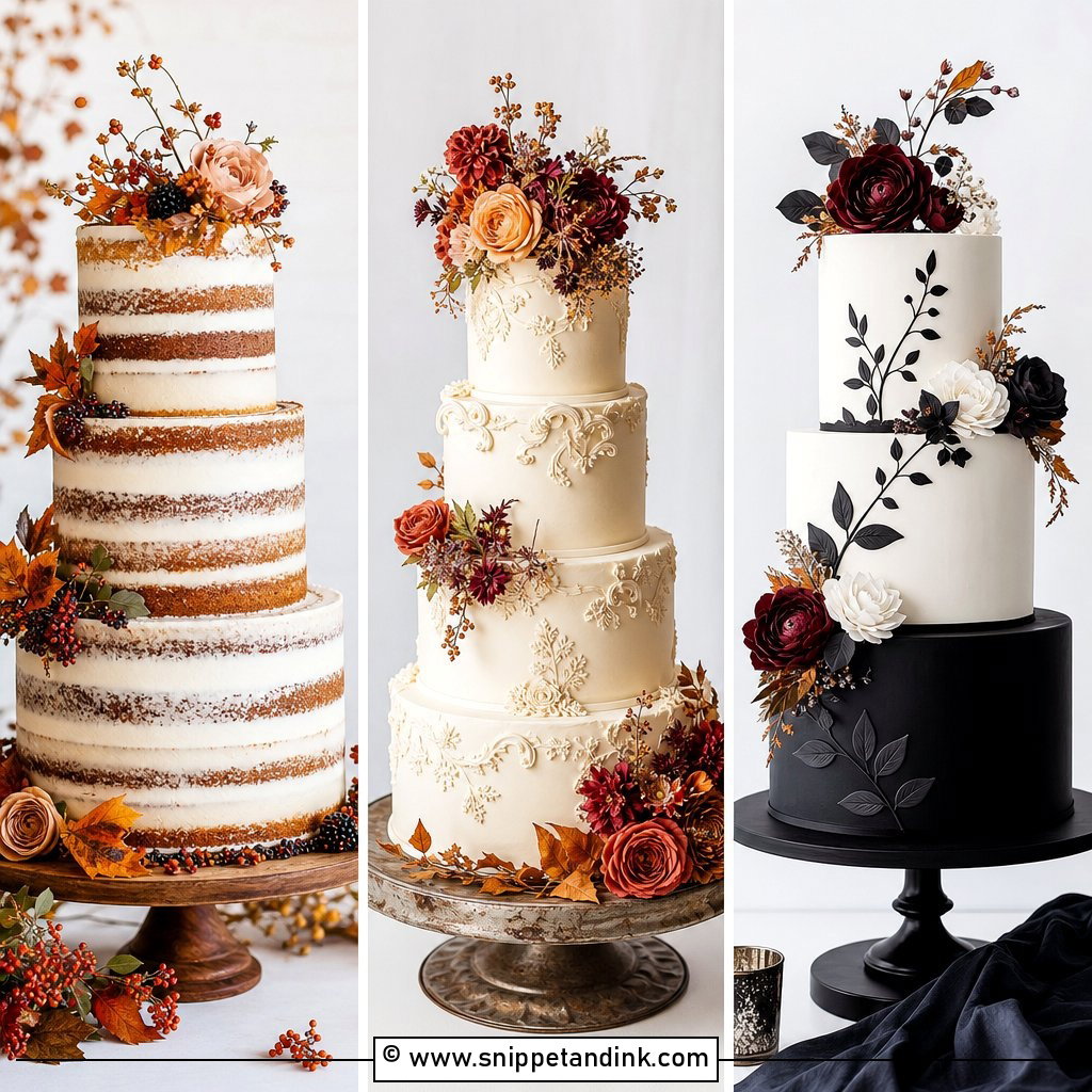 20 Wedding Cakes for Fall Cozy Designs for Autumn Brides