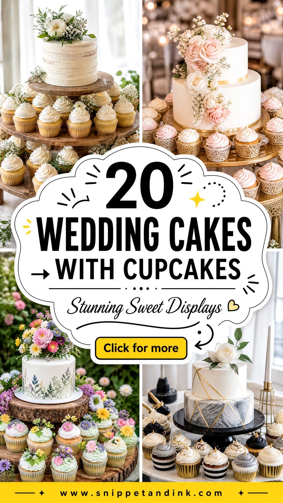 20 Wedding Cakes with Cupcakes Stunning Dessert Displays - 20 Wedding Cakes with Cupcakes: Stunning Dessert Displays