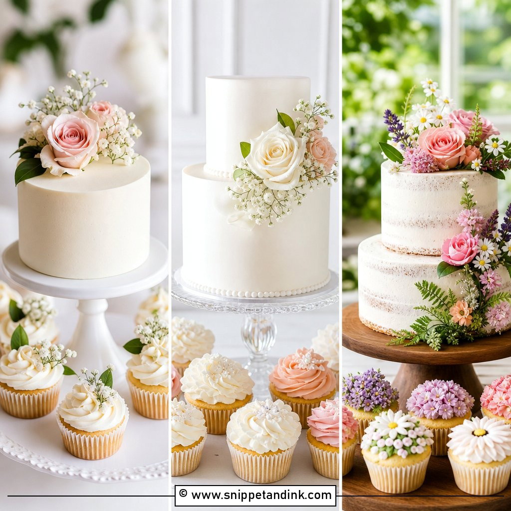 20 Wedding Cakes with Cupcakes Stunning Dessert Displays