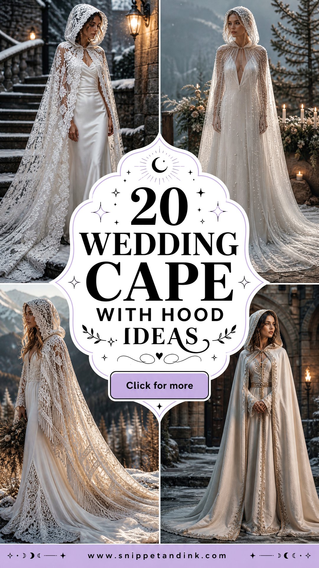 20 Wedding Cape with Hood Ideas for Cozy Dramatic Bridal Style - 20 Wedding Cape with Hood Ideas for Cozy, Dramatic Bridal Style