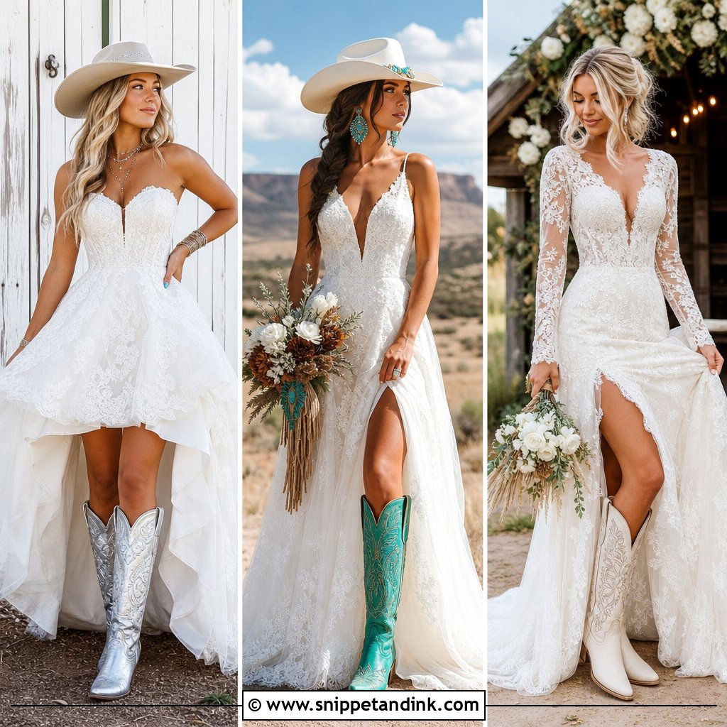 20 Wedding Cowboy Boots for Bride Ideas: Chic Western Looks
