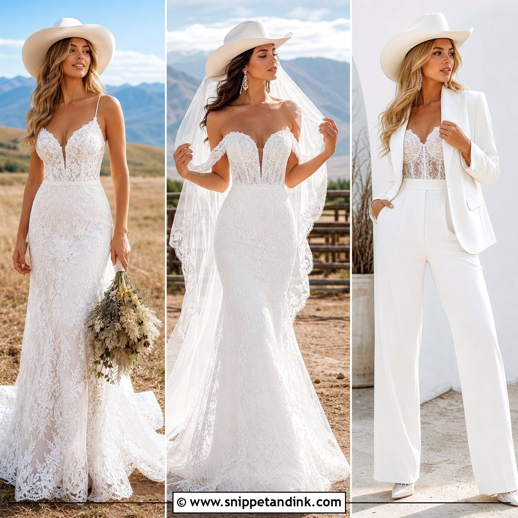 20 Wedding Cowgirl Hat Ideas for a Rustic-Chic Bridal Look