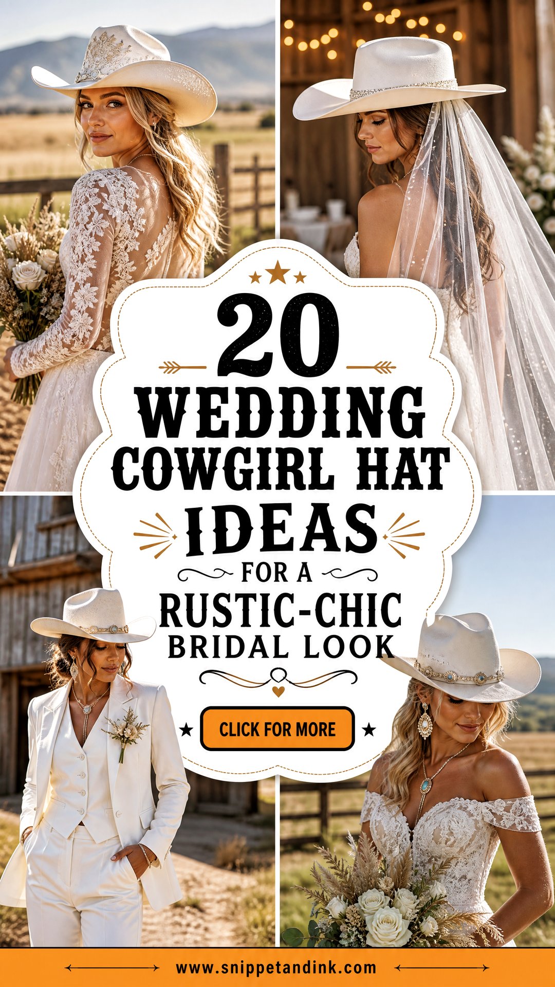 20 Wedding Cowgirl Hat Ideas for a Rustic-Chic Bridal Look - 20 Wedding Cowgirl Hat Ideas for a Rustic-Chic Bridal Look