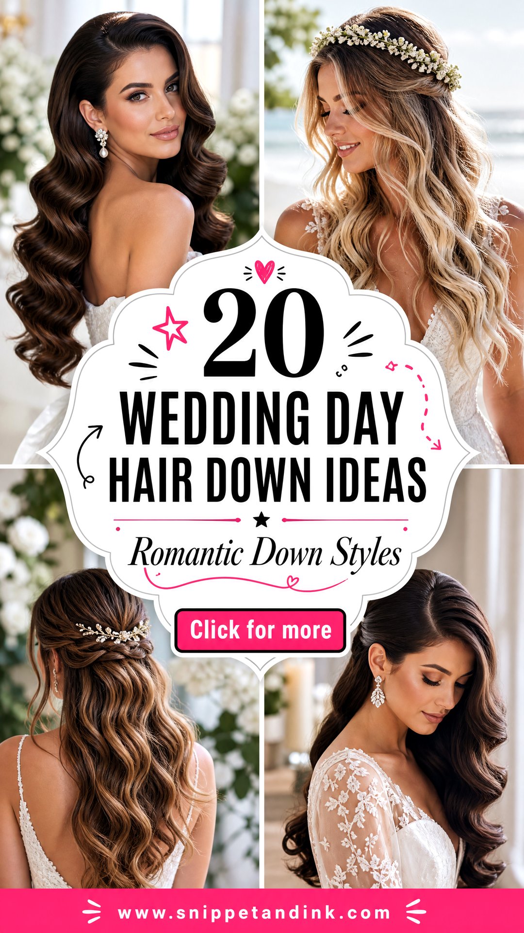 20 Wedding Day Hair Down Ideas Romantic Bridal Looks - 20 Wedding Day Hair Down Ideas: Romantic Bridal Looks