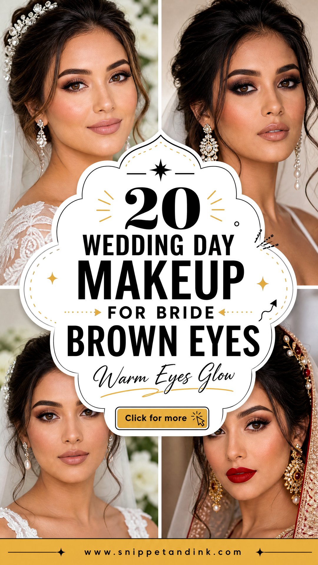 20 Wedding Day Makeup for Bride Brown Eyes Warm Looks That Glow - 20 Wedding Day Makeup for Bride Brown Eyes: Warm Looks That Glow