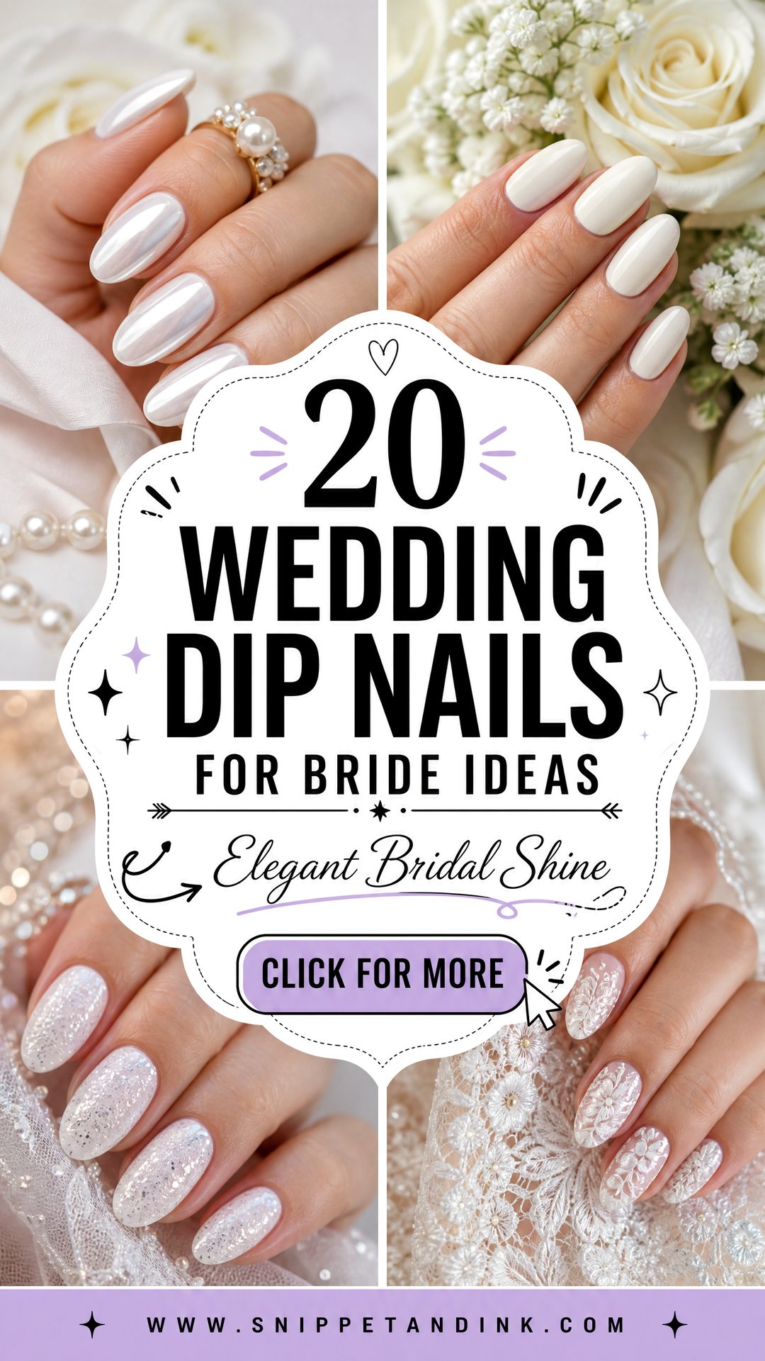 20 Wedding Dip Nails for Bride Ideas With Elegant Shine - 20 Wedding Dip Nails for Bride Ideas With Elegant Shine