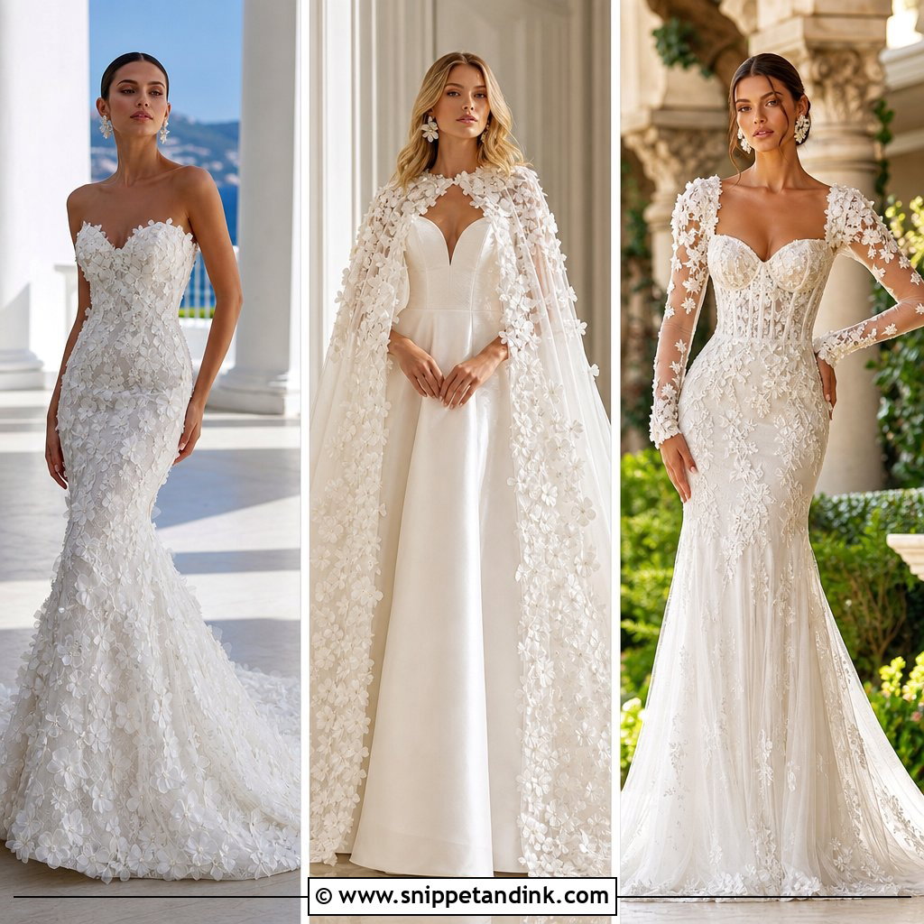 20 Wedding Dress 3d Flowers: Romantic Gowns Brides Will Love