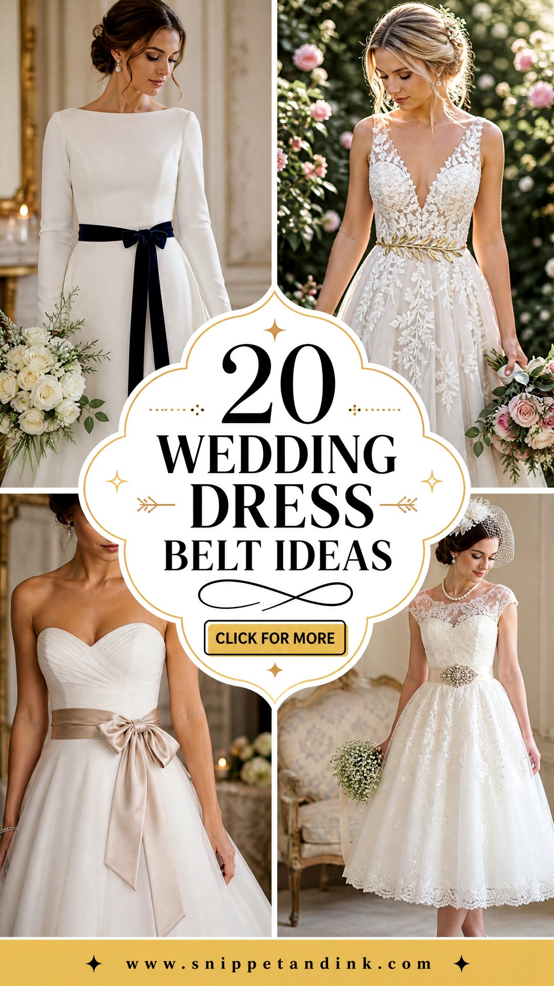 20 Wedding Dress Belt Ideas That Add Instant Bridal Sparkle - 20 Wedding Dress Belt Ideas That Add Instant Bridal Sparkle