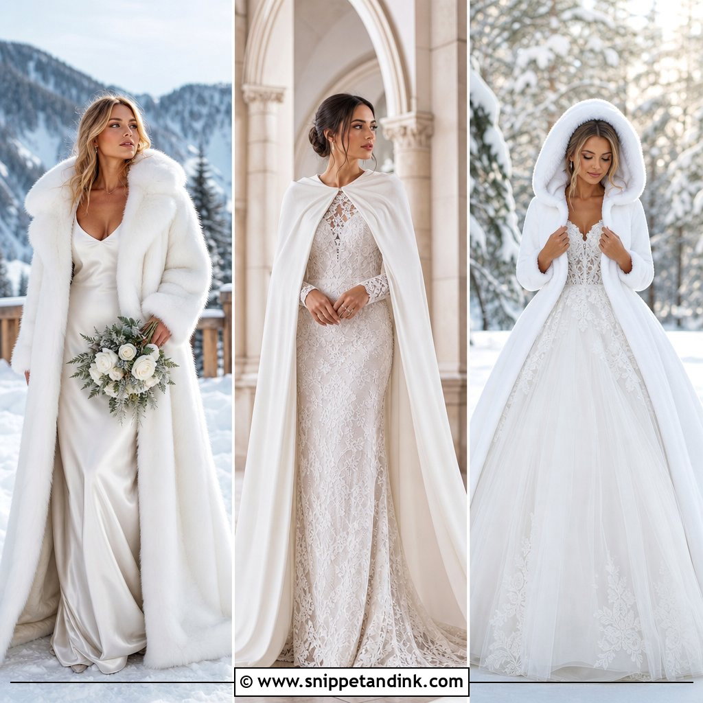 20 Wedding Dress Coat Ideas for Elegant Winter Weddings