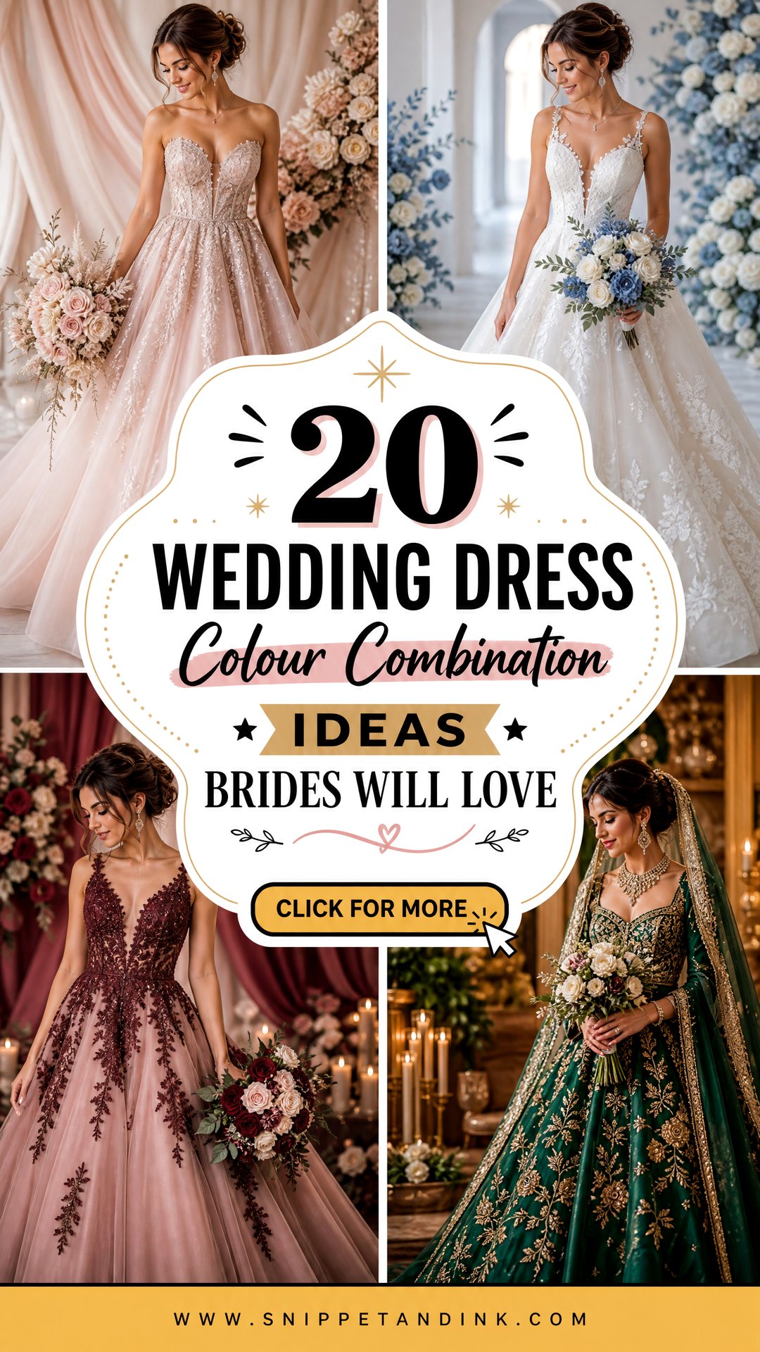 20 Wedding Dress Colour Combination Ideas Brides Will Love - 20 Wedding Dress Colour Combination Ideas Brides Will Love