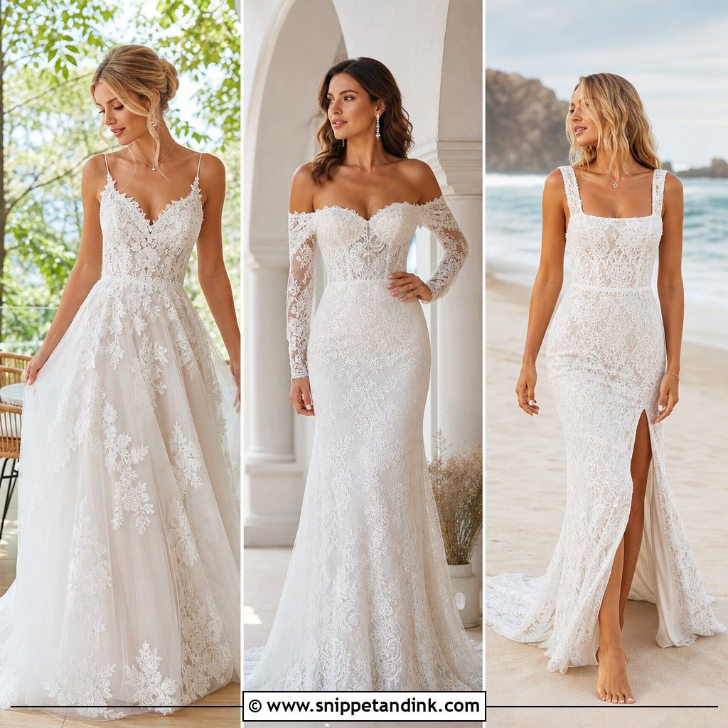 20 Wedding Dress Dantel Ideas for Romantic Lace-Loving Brides
