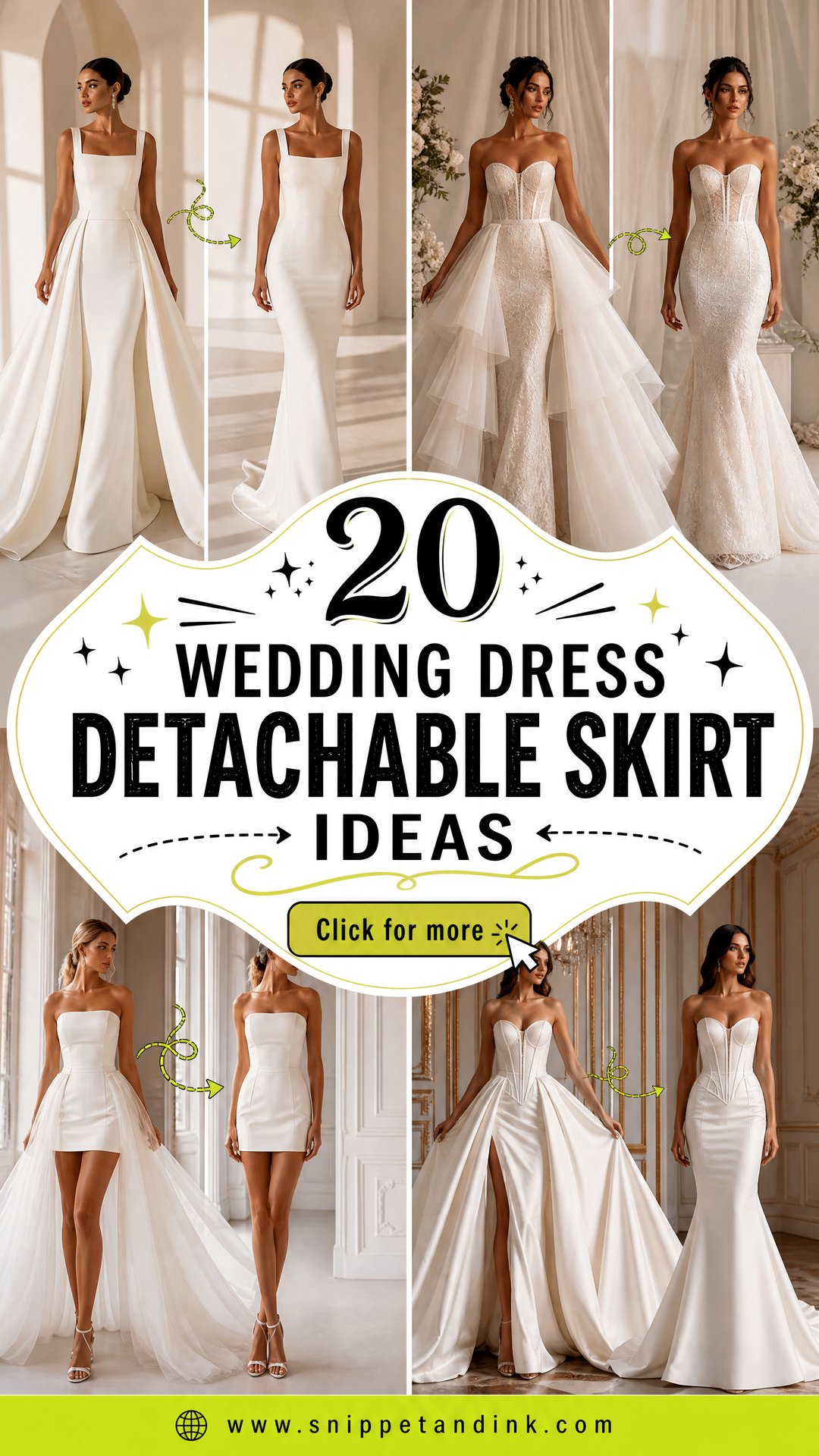 20 Wedding Dress Detachable Skirt Ideas for Chic Two-in-One Style - 20 Wedding Dress Detachable Skirt Ideas for Chic Two-in-One Style