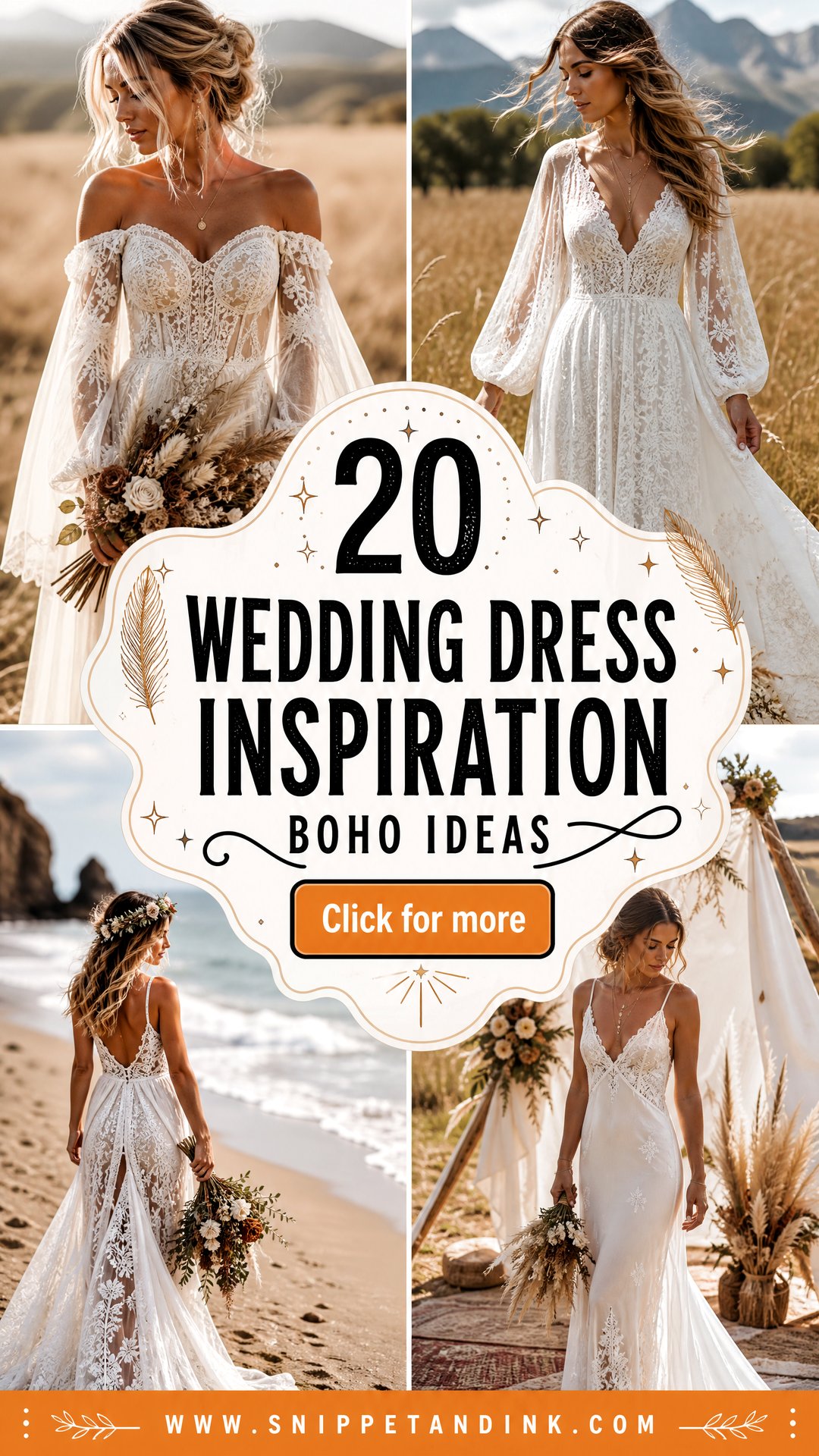 20 Wedding Dress Inspiration Boho Ideas Dreamy Bridal Styles - 20 Wedding Dress Inspiration Boho Ideas: Dreamy Bridal Styles