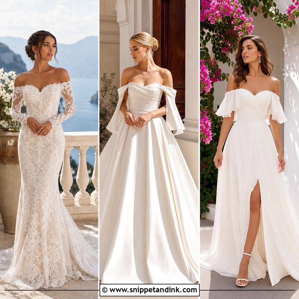 20 Wedding Dress Off the Shoulder Sleeves for Timeless Brides
