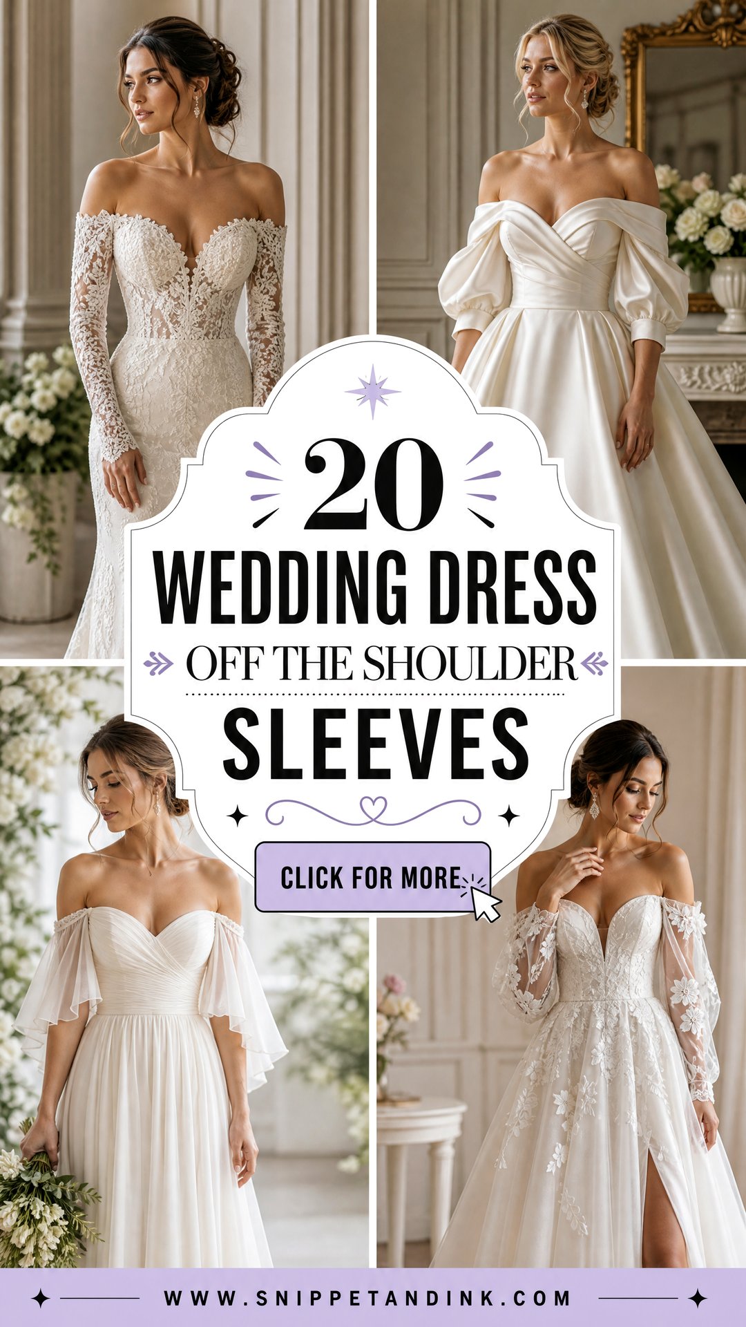 20 Wedding Dress Off the Shoulder Sleeves for Timeless Brides - 20 Wedding Dress Off the Shoulder Sleeves for Timeless Brides