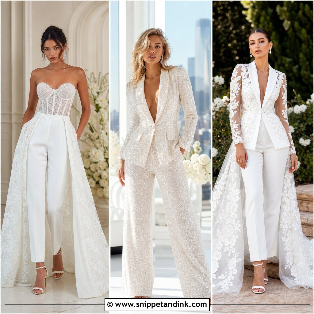 20 Wedding Dress Pantsuit Ideas for Confident Modern Brides