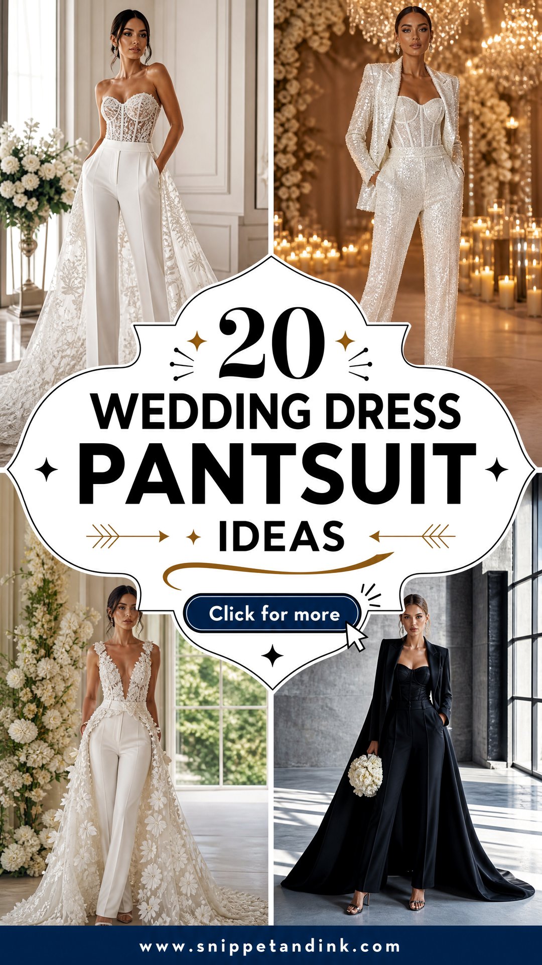 20 Wedding Dress Pantsuit Ideas for Confident Modern Brides - 20 Wedding Dress Pantsuit Ideas for Confident Modern Brides