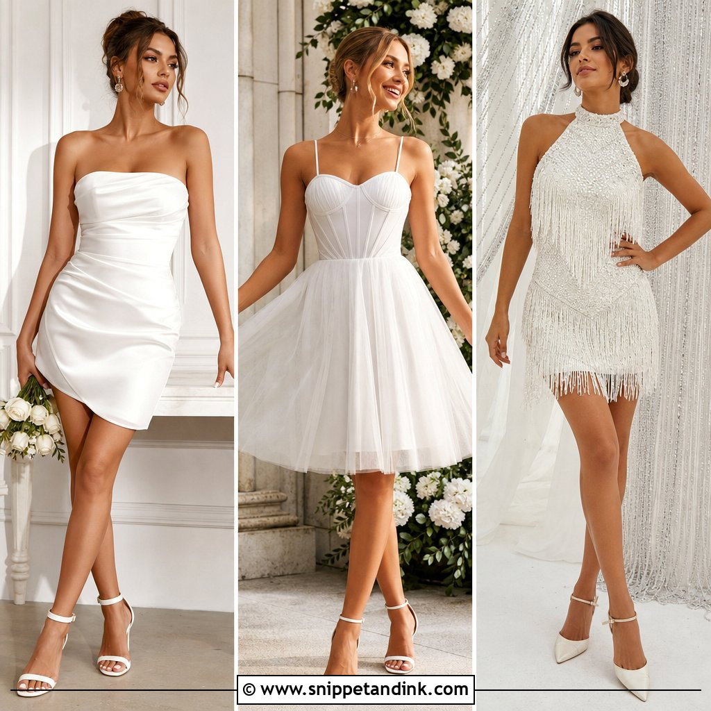 20 Wedding Dress Party Short Ideas for Chic Reception Style