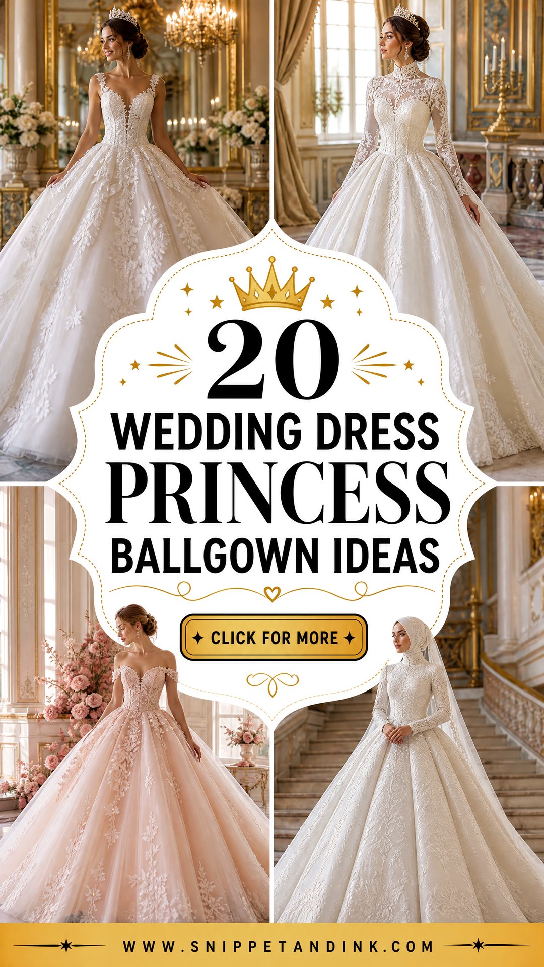 20 Wedding Dress Princess Ballgown Ideas for a Regal Bridal Look - 20 Wedding Dress Princess Ballgown Ideas for a Regal Bridal Look