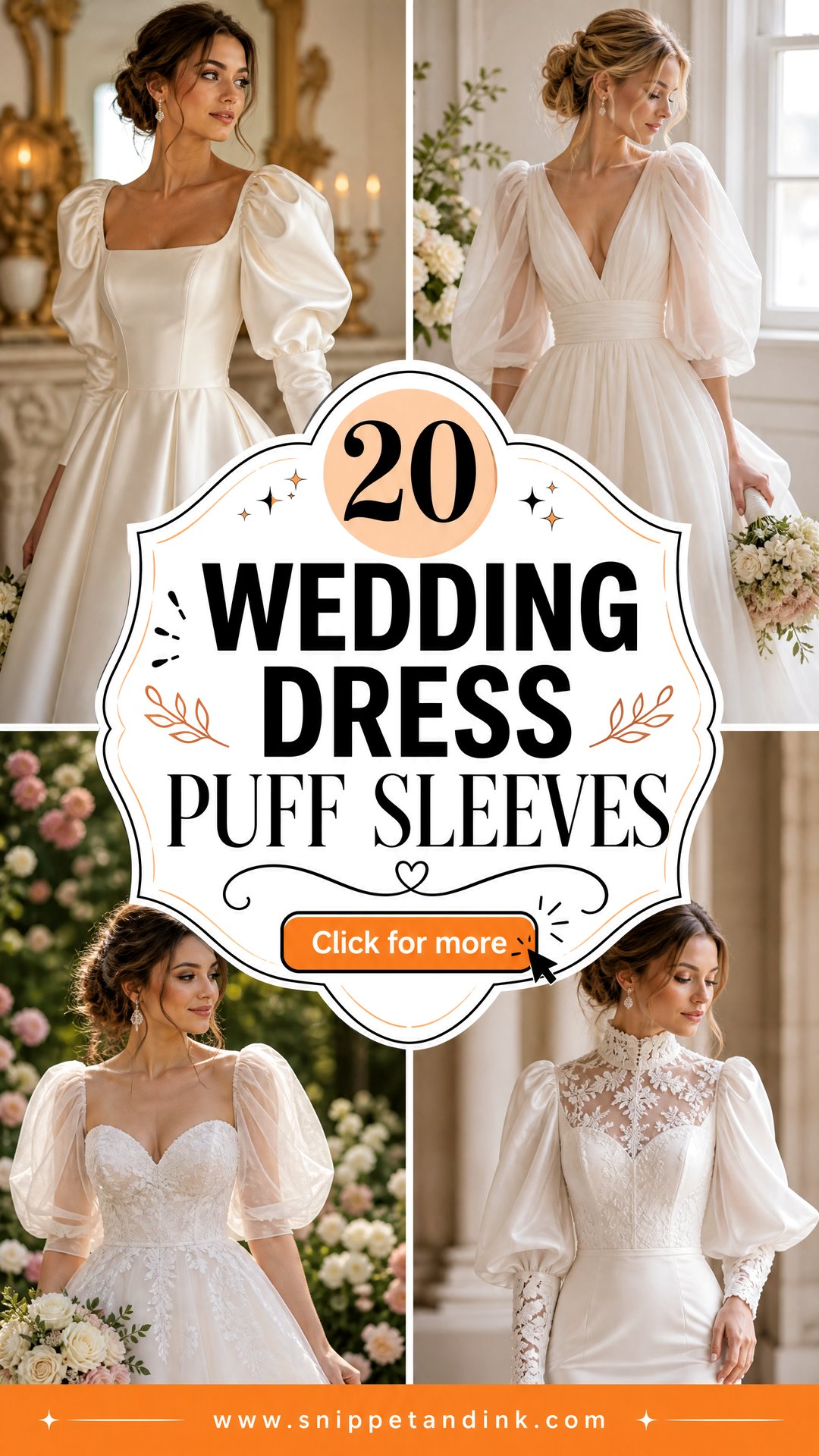 20 Wedding Dress Puff Sleeves for a Romantic Statement Look - 20 Wedding Dress Puff Sleeves for a Romantic Statement Look