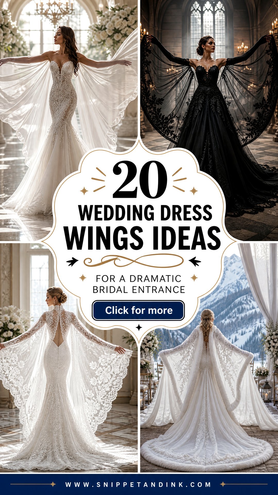 20 Wedding Dress Wings Ideas for a Dramatic Bridal Entrance - 20 Wedding Dress Wings Ideas for a Dramatic Bridal Entrance
