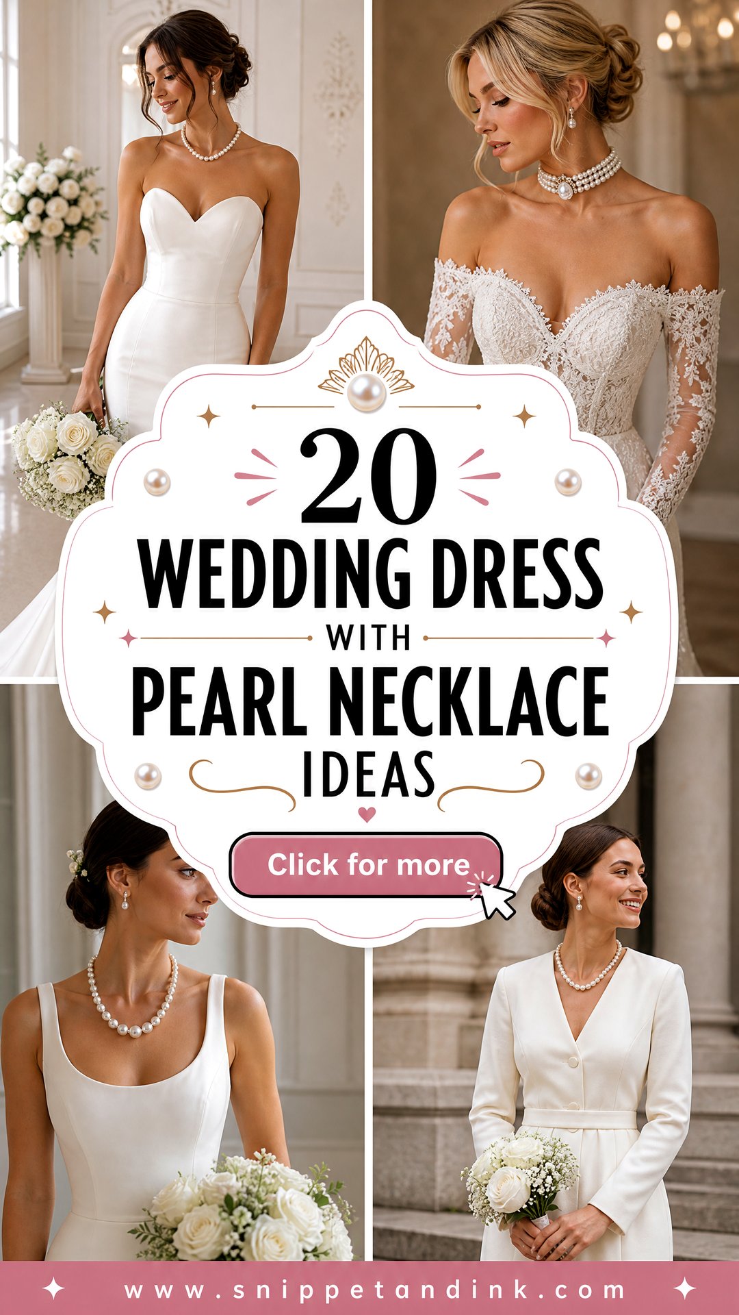 20 Wedding Dress With Pearl Necklace Ideas for Elegant Brides - 20 Wedding Dress With Pearl Necklace Ideas for Elegant Brides
