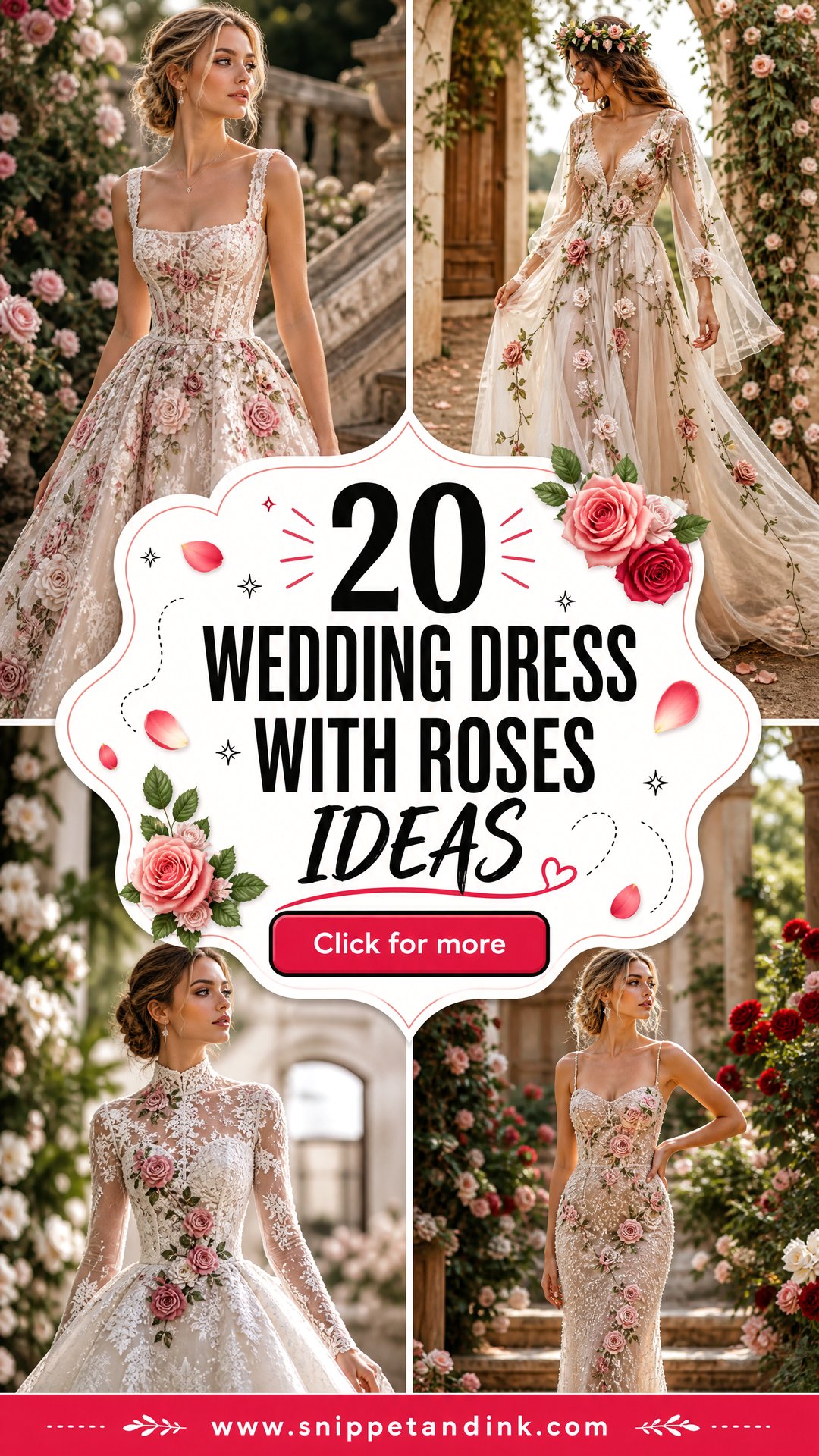 20 Wedding Dress With Roses Ideas for Romantic Spring Brides - 20 Wedding Dress With Roses Ideas for Romantic Spring Brides