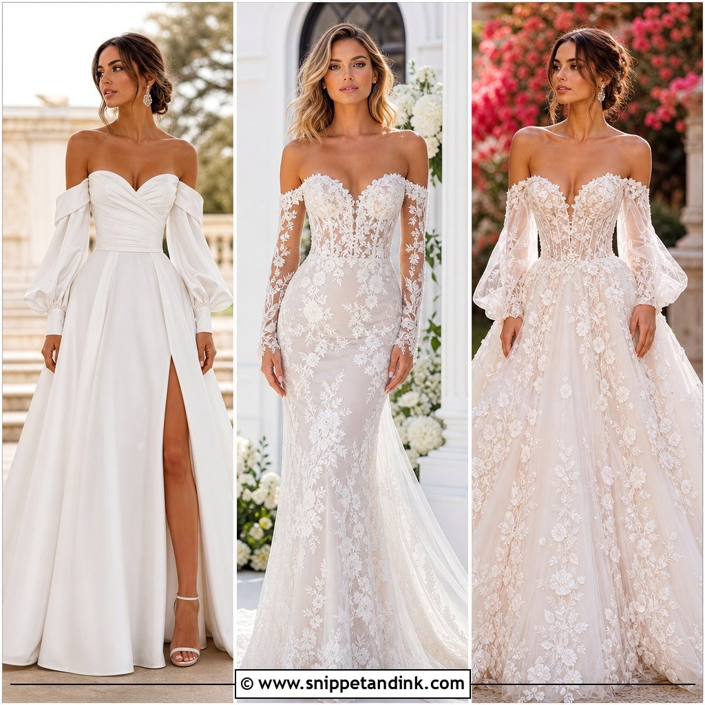 20 Wedding Dress With Sleeves Off Shoulder for Romantic Brides