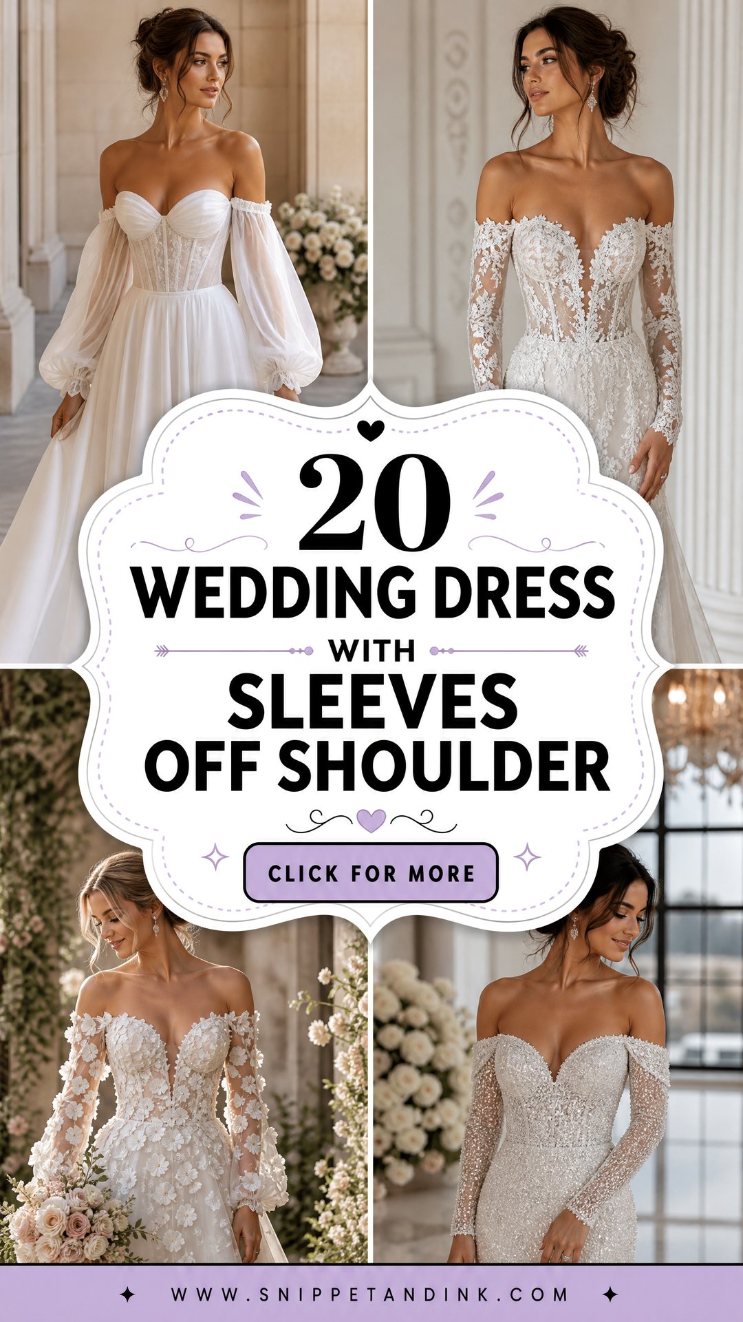 20 Wedding Dress With Sleeves Off Shoulder for Romantic Brides - 20 Wedding Dress With Sleeves Off Shoulder for Romantic Brides