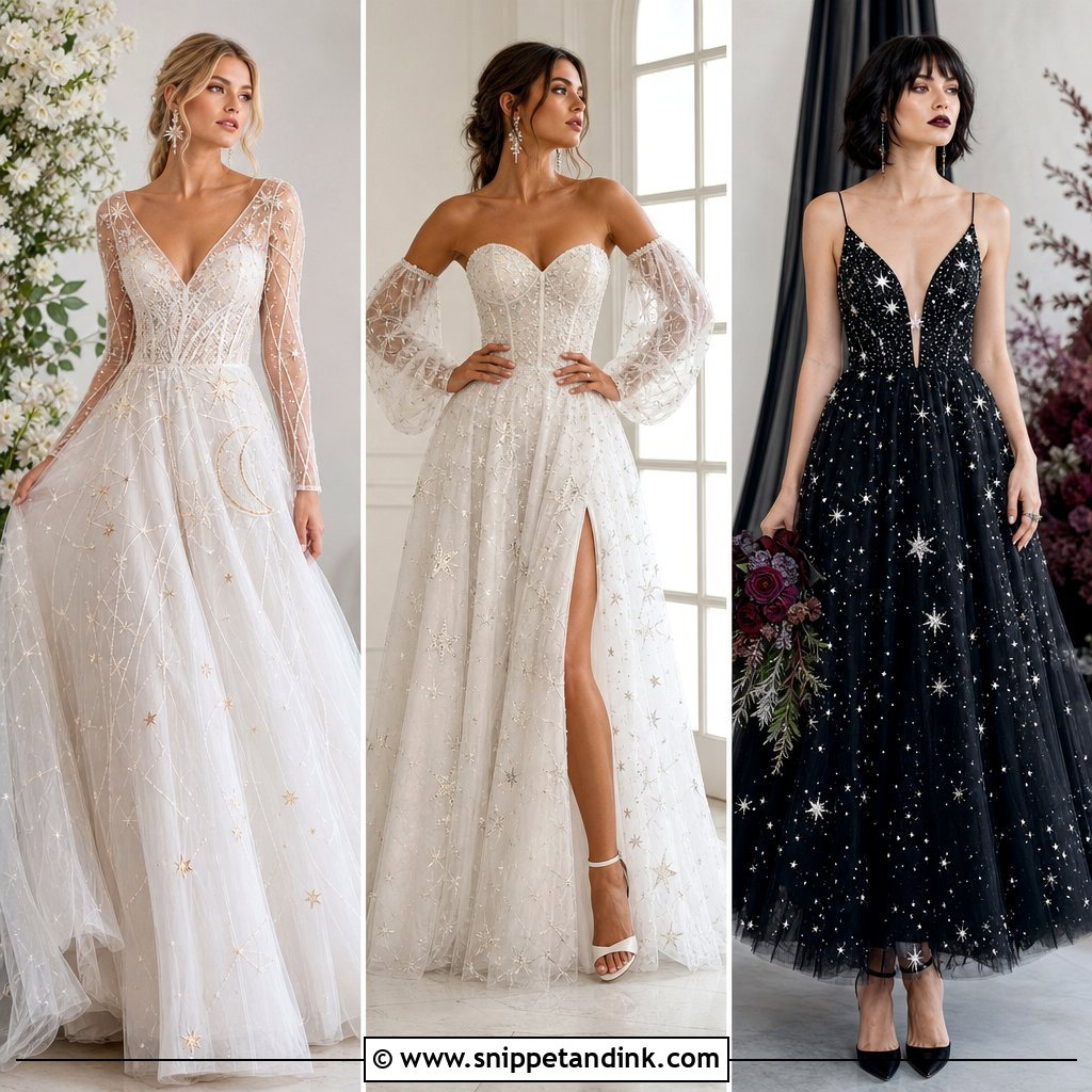 20 Wedding Dress With Stars Ideas for Dreamy Celestial Brides