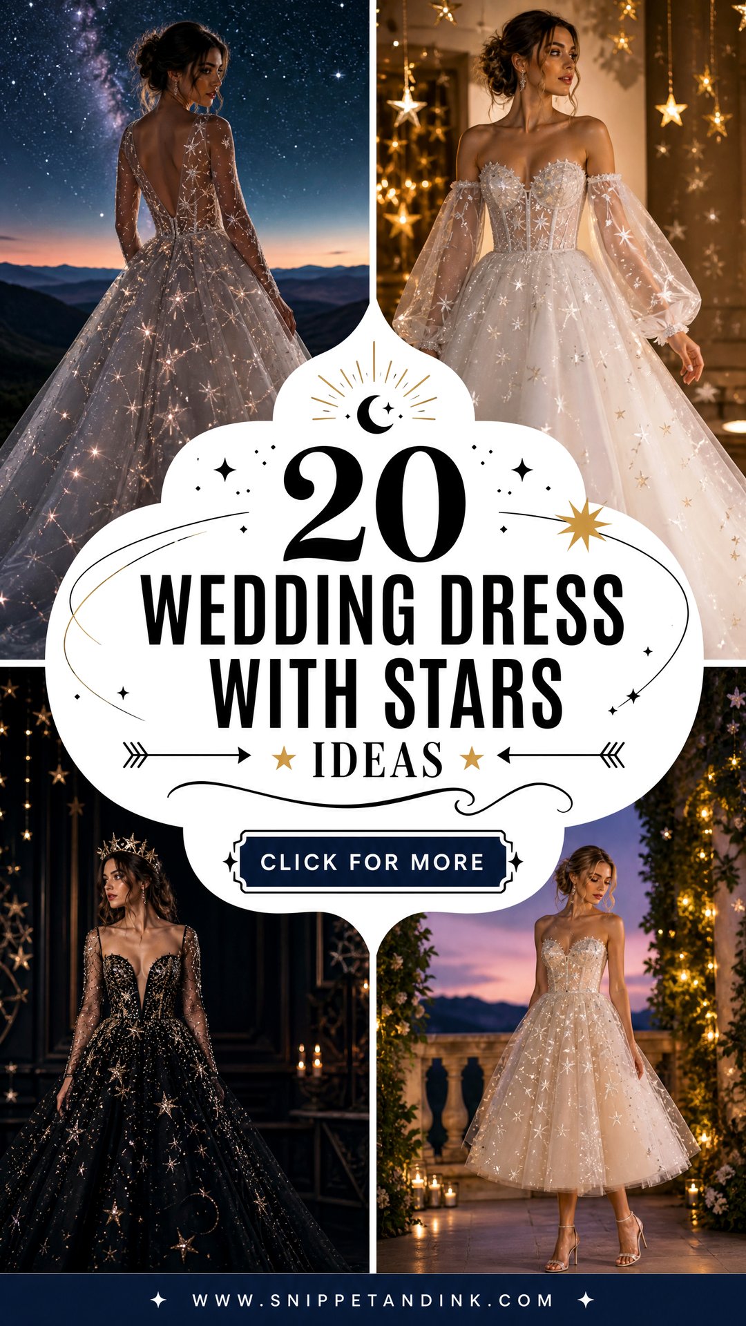 20 Wedding Dress With Stars Ideas for Dreamy Celestial Brides - 20 Wedding Dress With Stars Ideas for Dreamy Celestial Brides